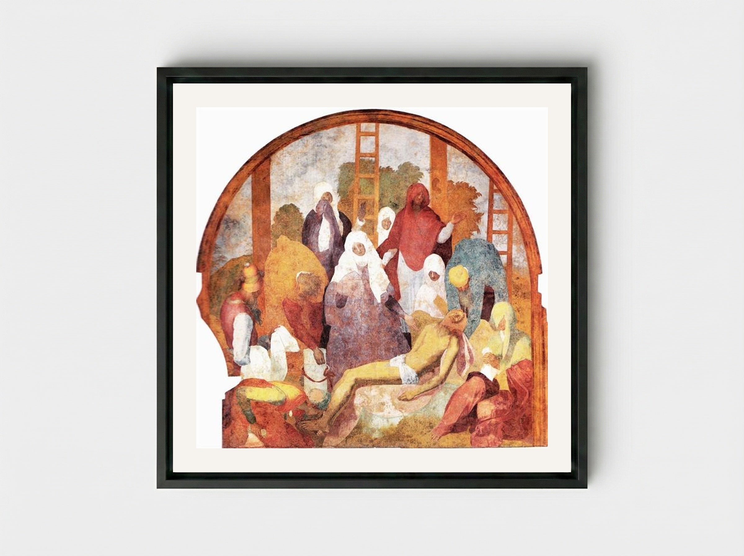 Lamentation - Jacopo Pontormo - Framed Canvas Black
