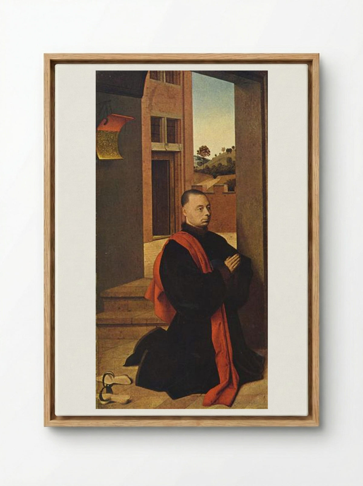Kneeling male donor - Petrus Christus - Framed Canvas Wood