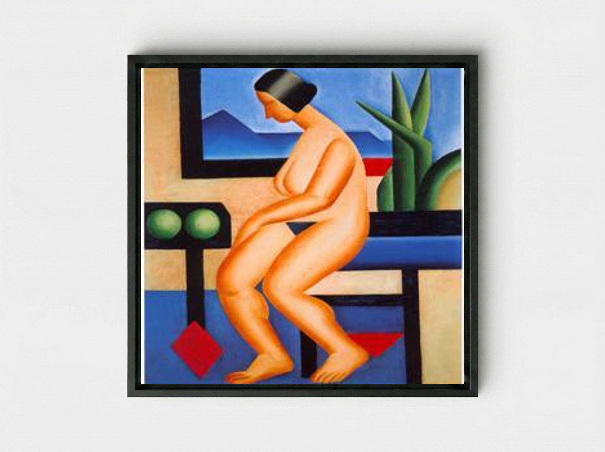 Nu - Tarsila do Amaral - Framed Canvas Black