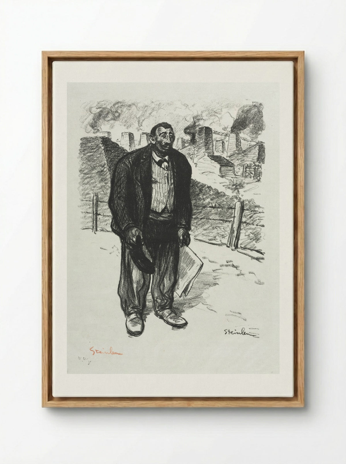 L'Honnête ouvrier - Théophile Alexandre Steinlen - Framed Canvas Wood