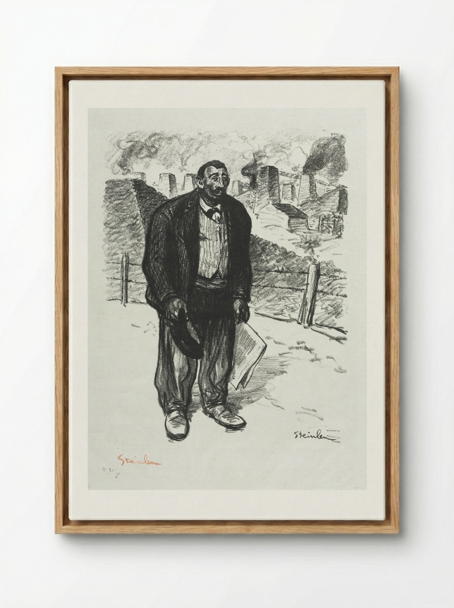 L'Honnête ouvrier - Théophile Alexandre Steinlen - Framed Canvas Wood