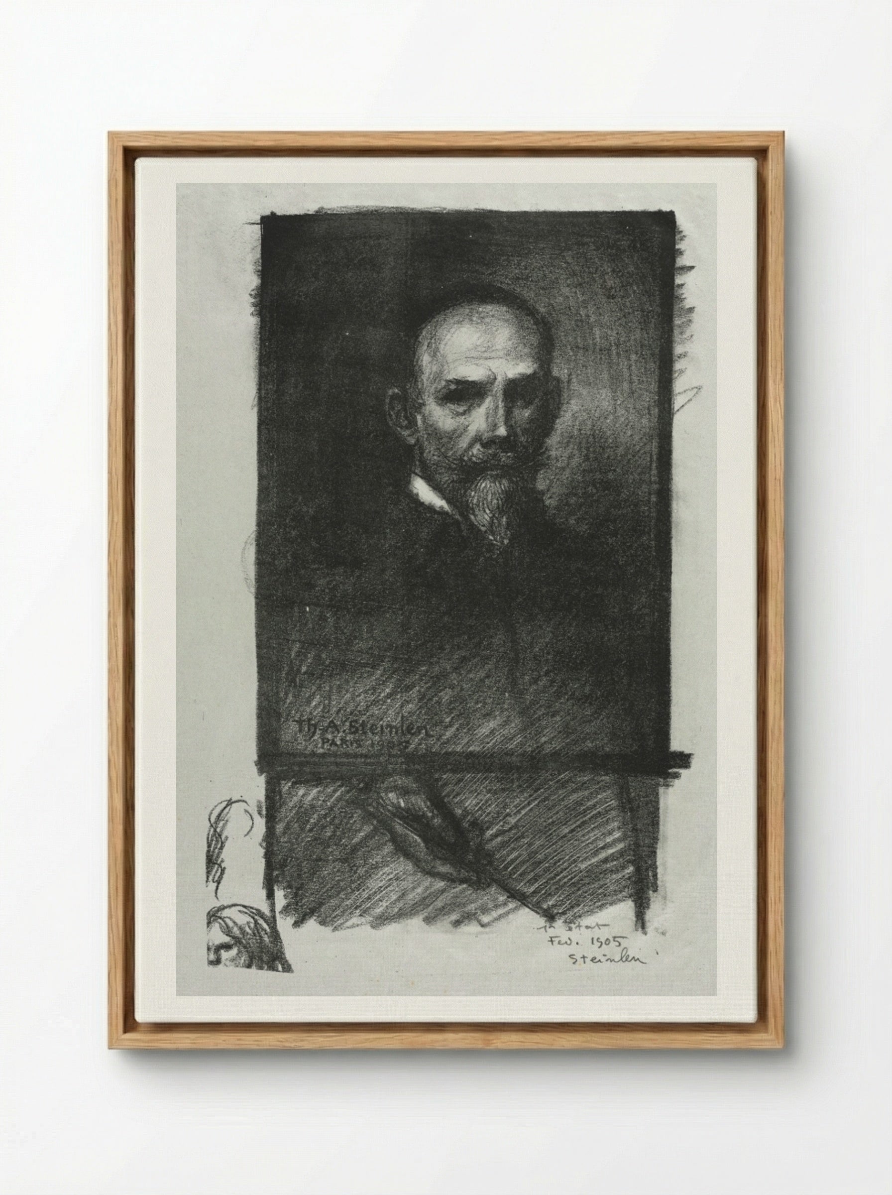Self-Portrait - Théophile Alexandre Steinlen - Framed Canvas Wood