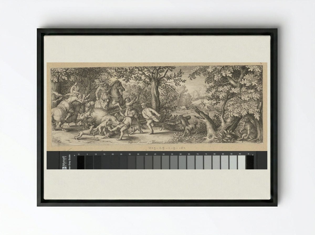 Berenjacht (Bear Hunt) - Claes Jansz. Visscher (II) - Framed Canvas Black