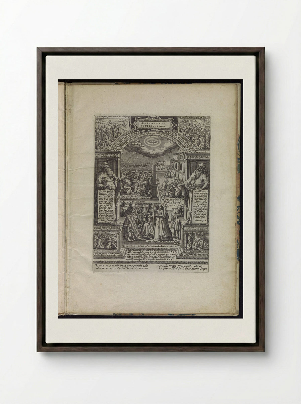 Sacramentum Confirmationis - Philips Galle - Framed Canvas Dark Wood