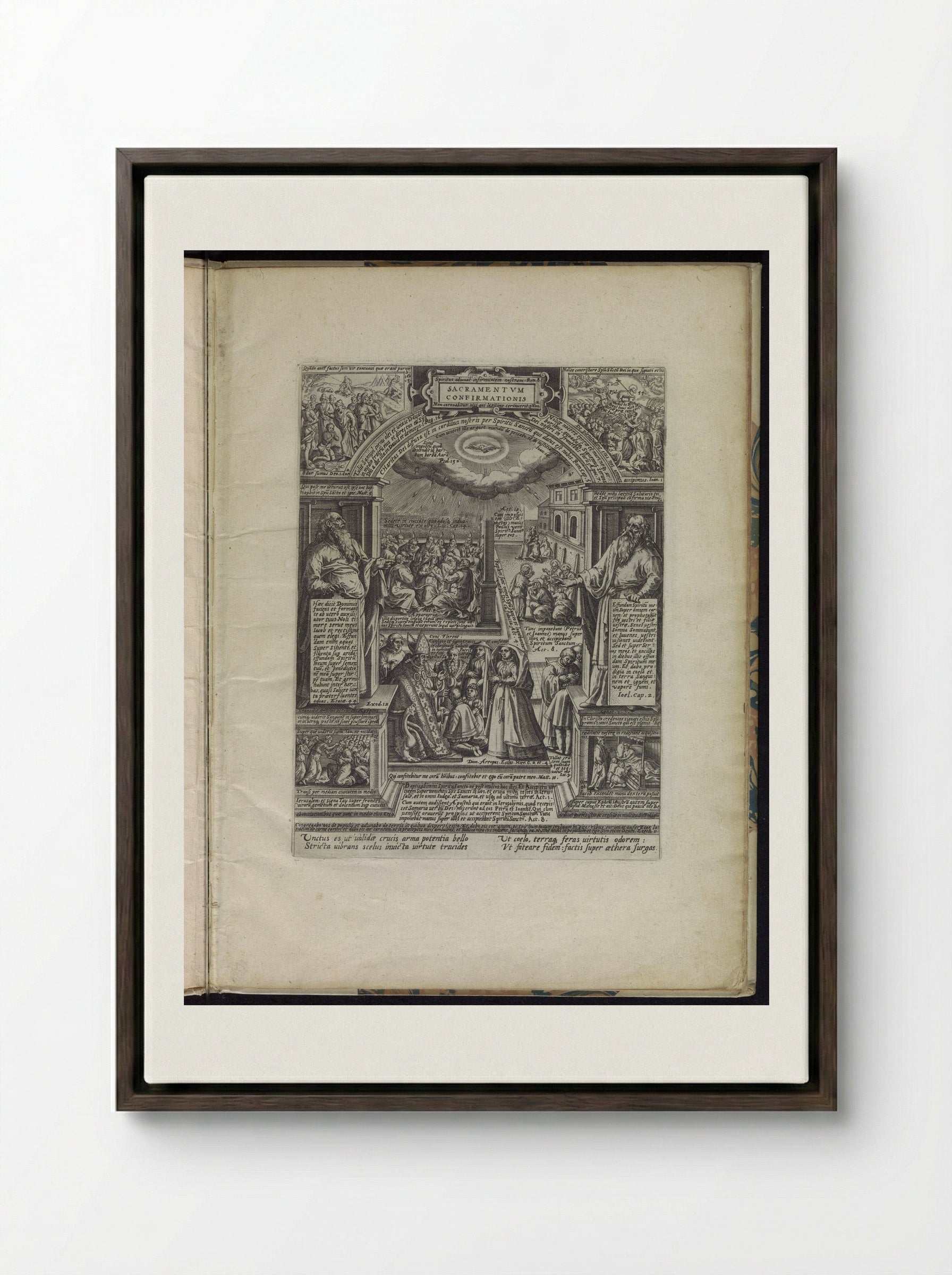 Sacramentum Confirmationis - Philips Galle - Framed Canvas Dark Wood