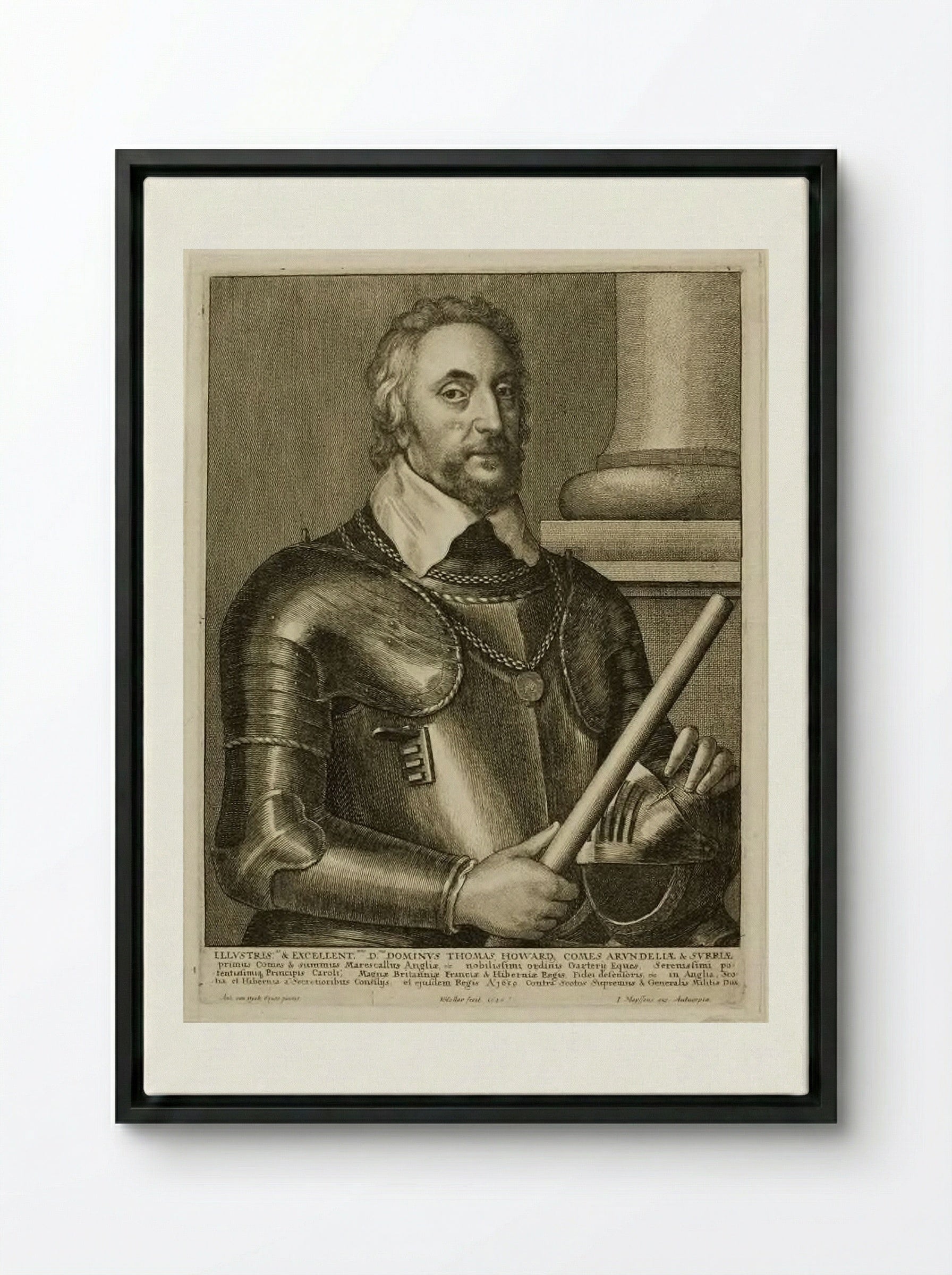 Thomas Howard, Earl of Arundel - Wenceslaus Hollar - Framed Canvas Black