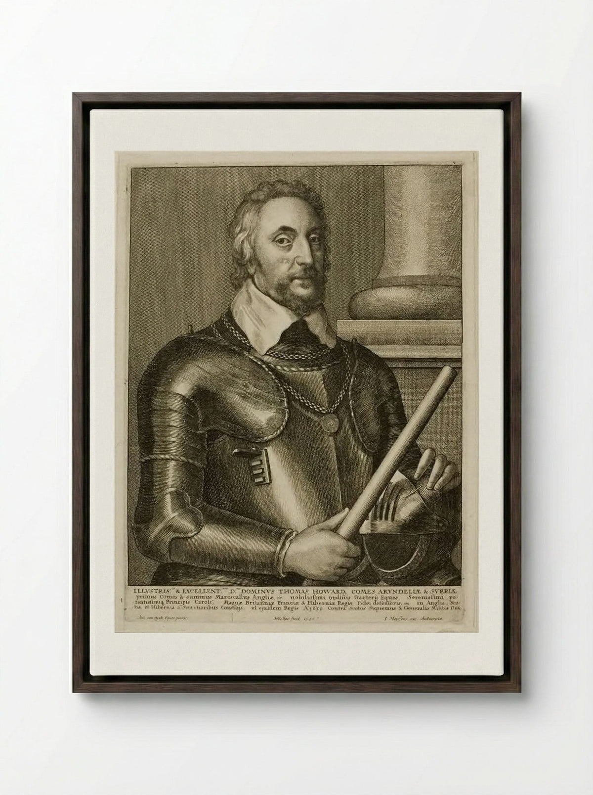 Thomas Howard, Earl of Arundel - Wenceslaus Hollar - Framed Canvas Dark Wood