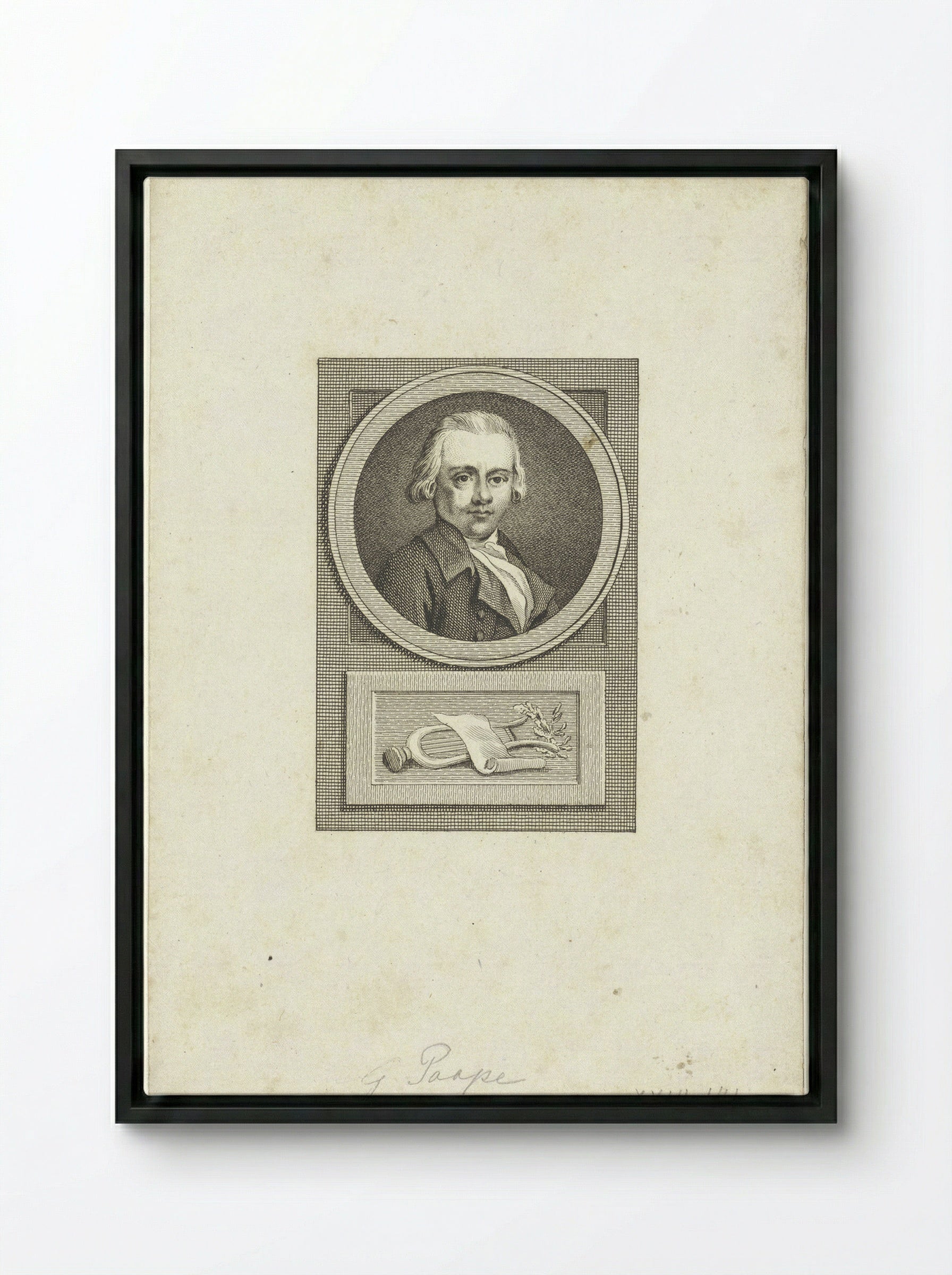 Portret van Gerrit Paape - Reinier Vinkeles (I) - Framed Canvas Black