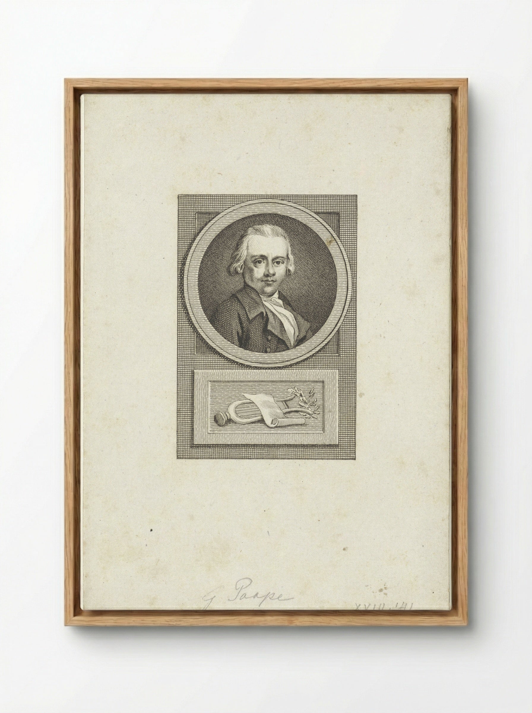 Portret van Gerrit Paape - Reinier Vinkeles (I) - Framed Canvas Wood