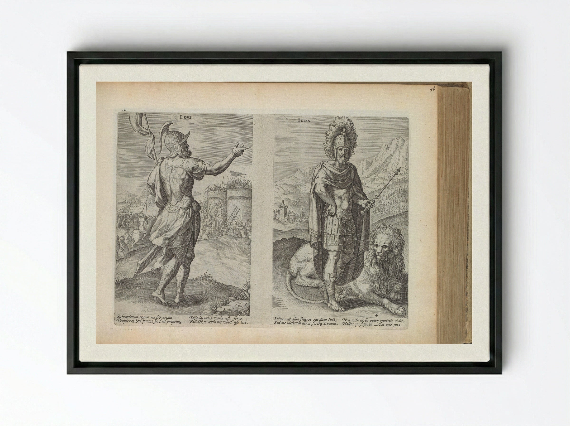 Stamvaders Levi en Juda - Claes Jansz. Visscher (II) - Framed Canvas Black