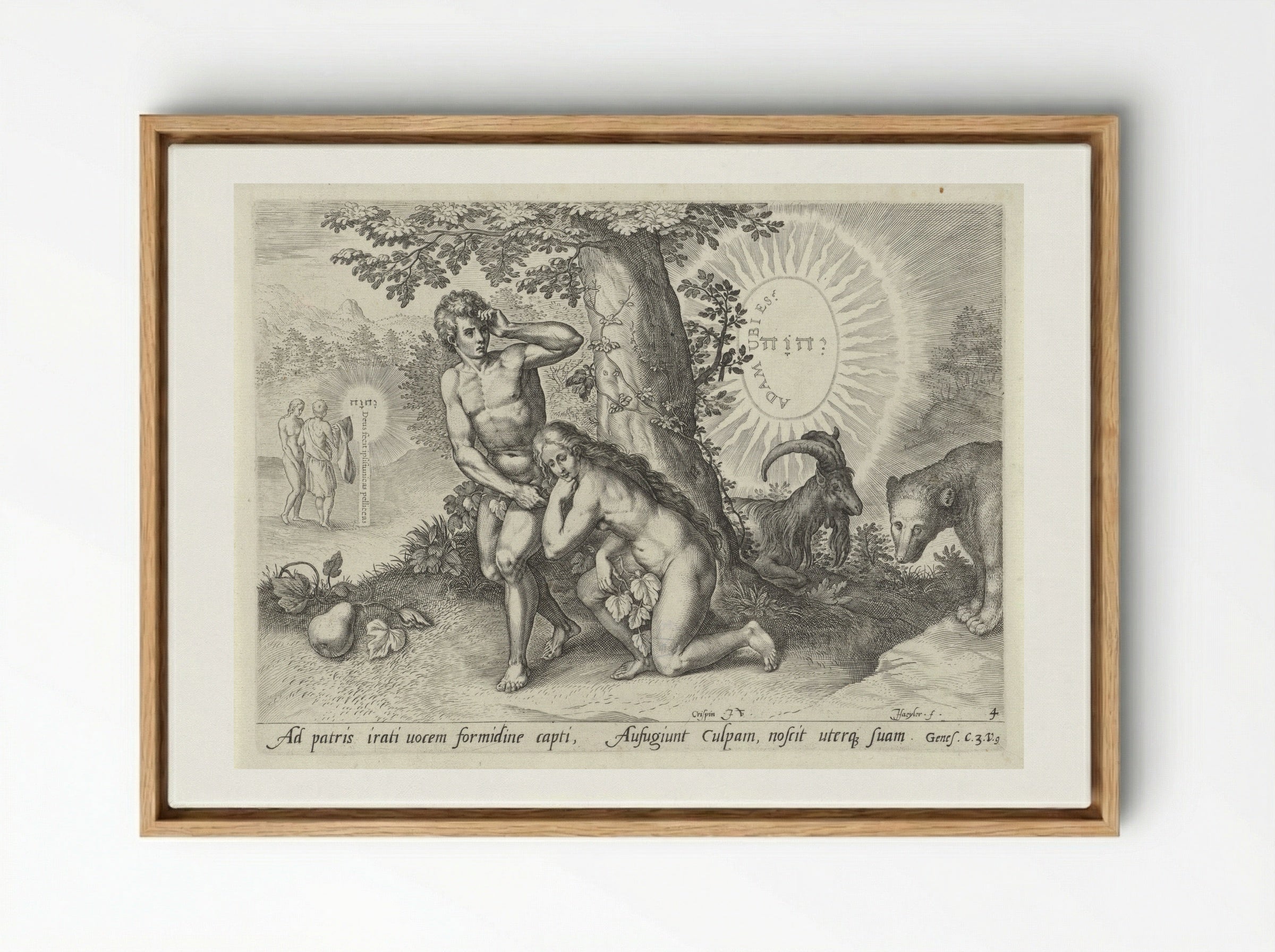Zondeval (The Fall of Man) - Claes Jansz. Visscher (II) - Framed Canvas Wood