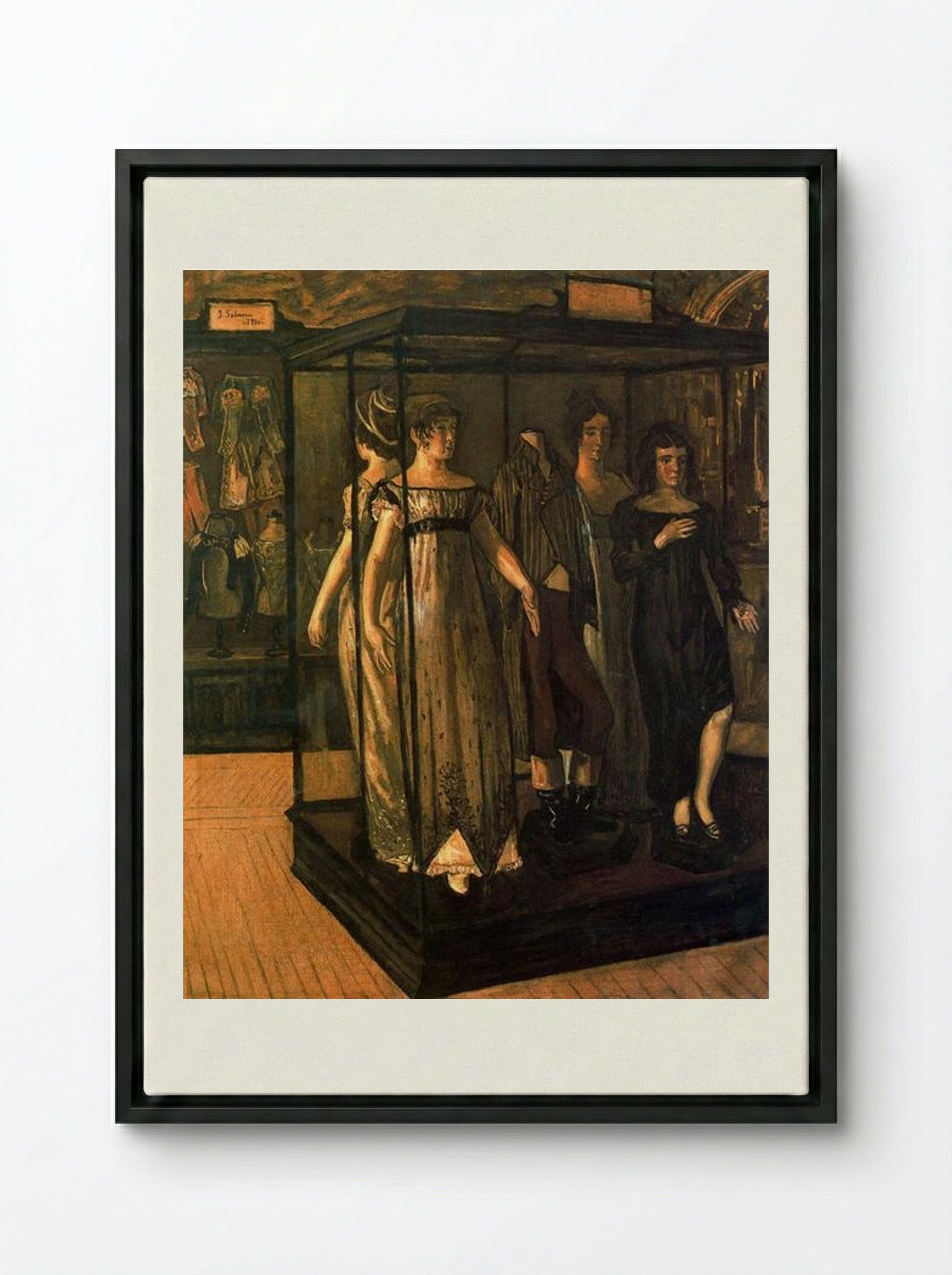 The Cabinets - José Gutiérrez Solana - Framed Canvas Black