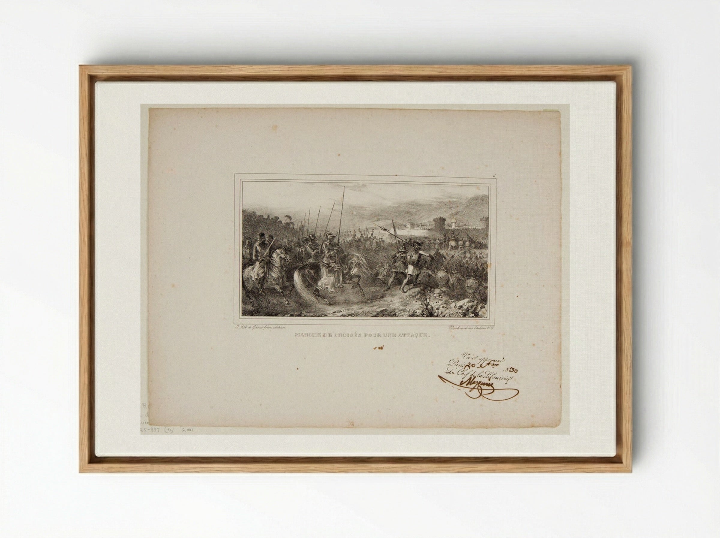 March of the Crusaders for an Attack - Denis-Auguste-Marie Raffet - Framed Canvas Wood