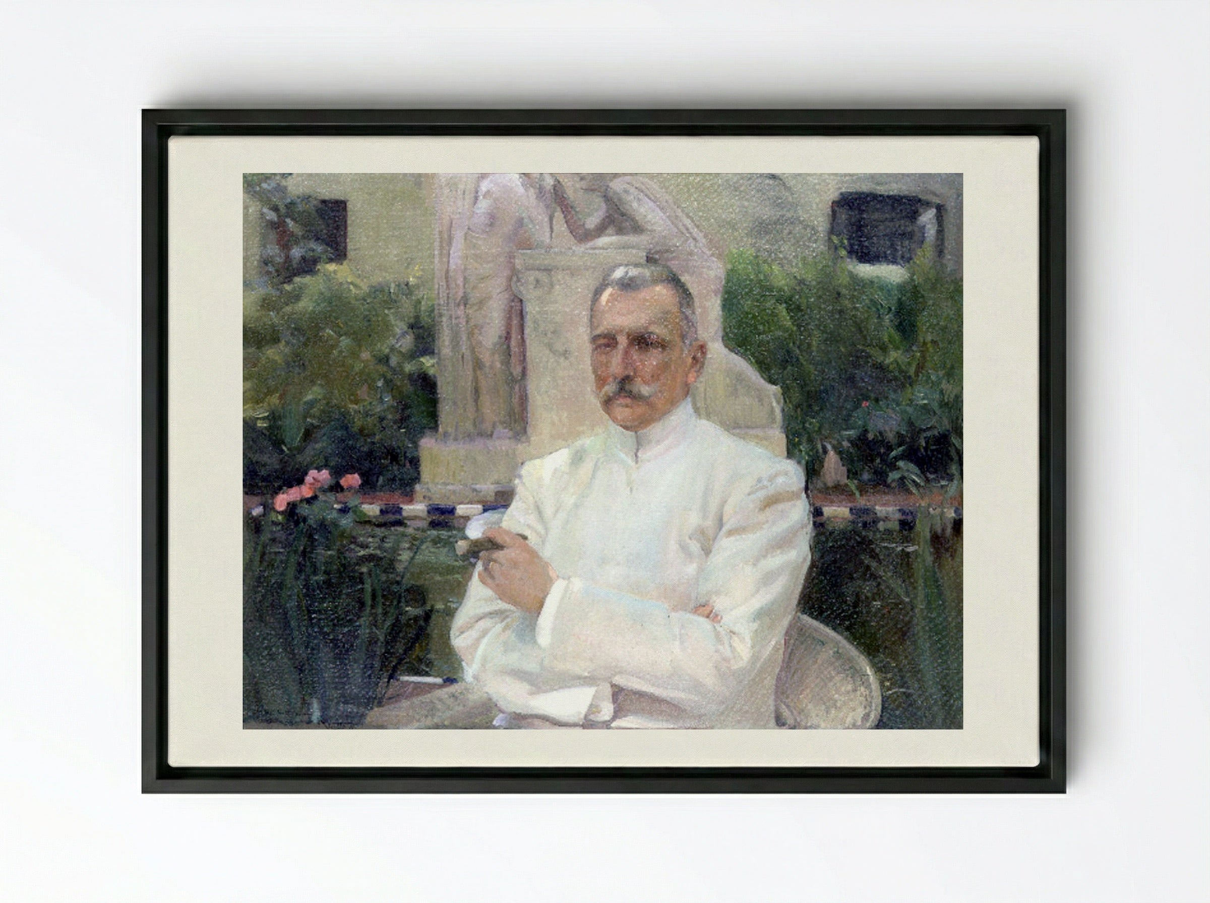 Portrait of D. Amalio Gimeno - Joaquín Sorolla - Framed Canvas Black