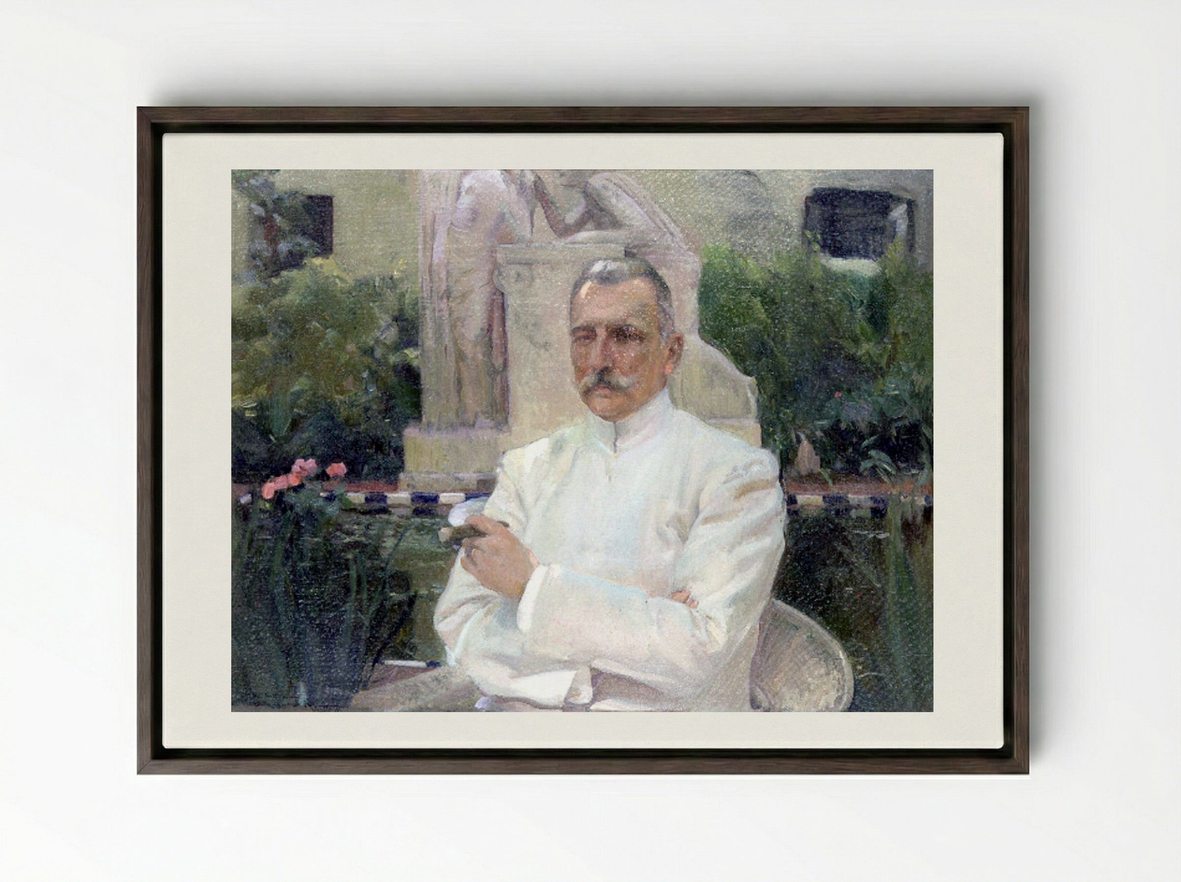 Portrait of D. Amalio Gimeno - Joaquín Sorolla - Framed Canvas Dark Wood