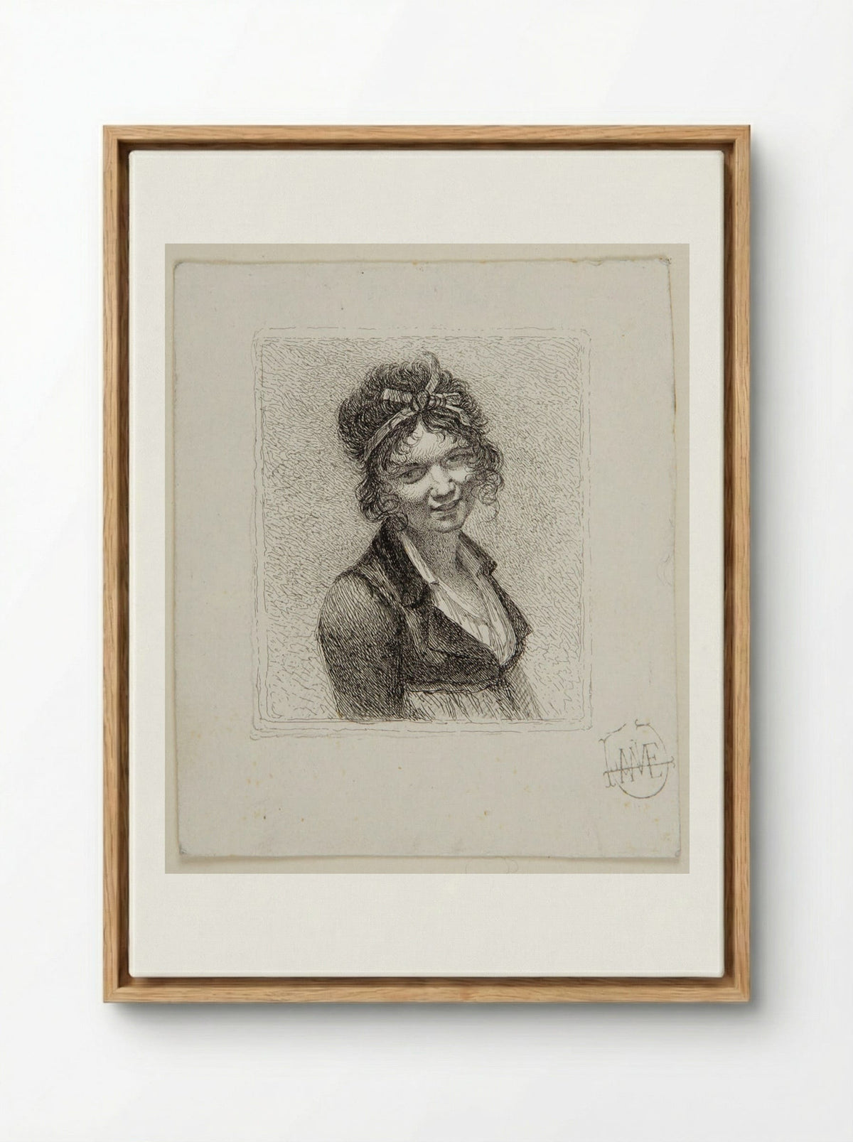 Portrait of Constance Mayer - Léopold Flameng - Framed Canvas Wood