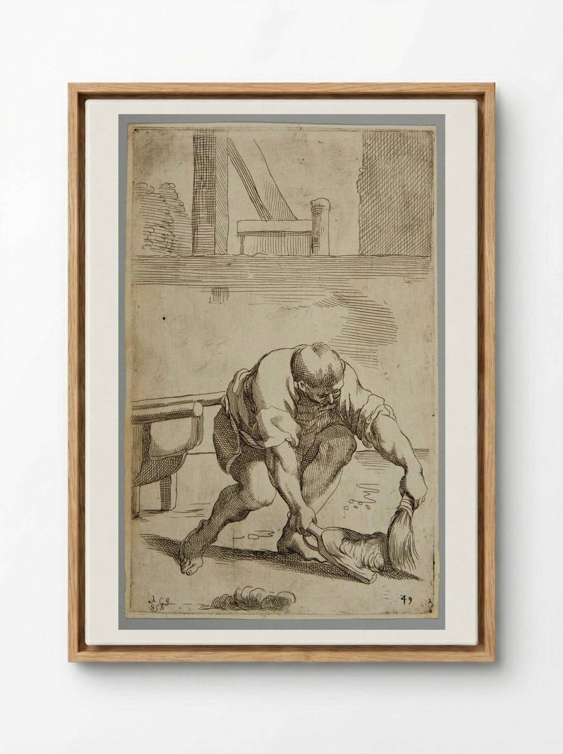 Rubbish Hauler (Plate 49) - Simon Guillain - Framed Canvas Wood