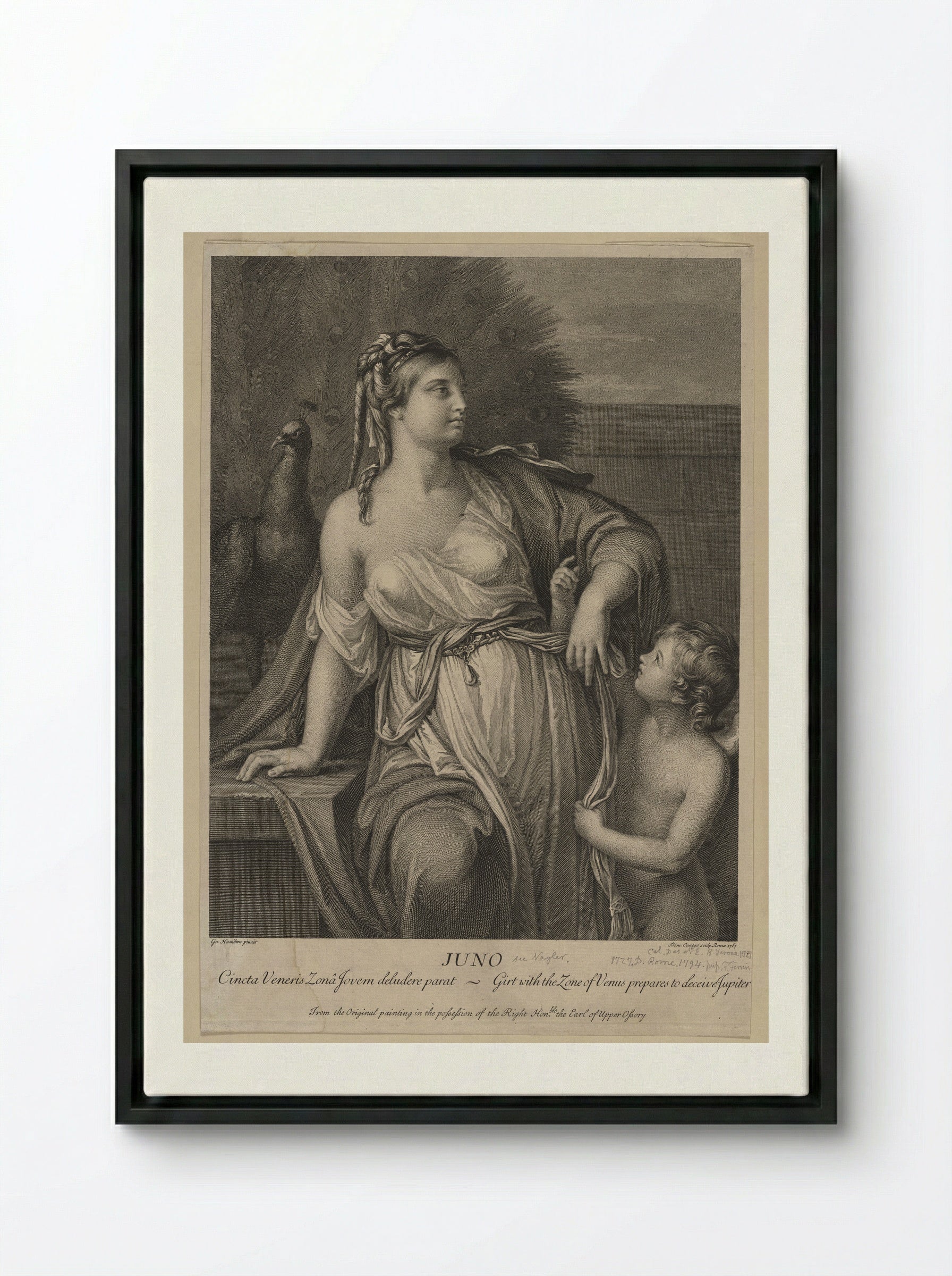 Juno - Domenico Cunego - Framed Canvas Black