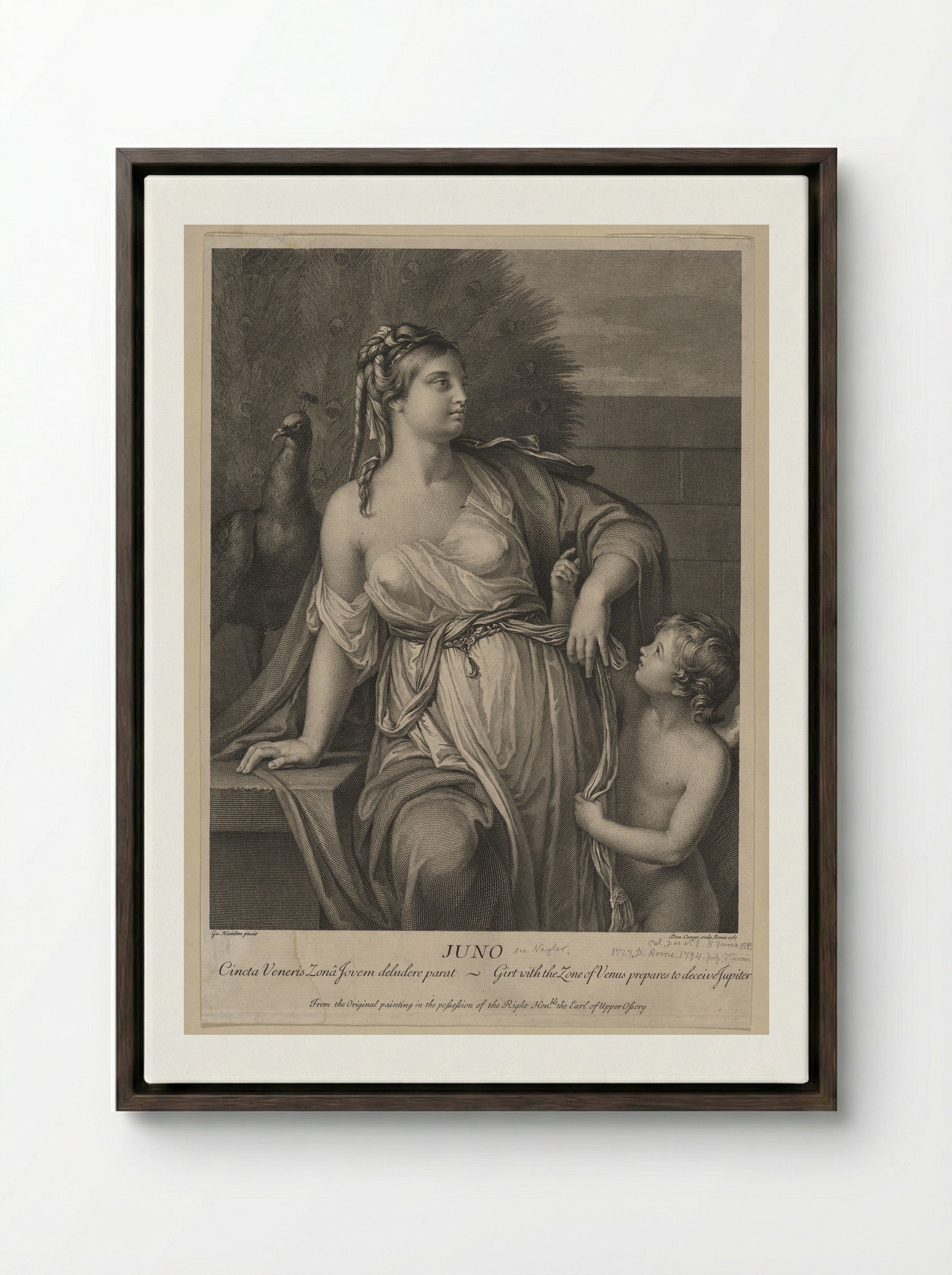 Juno - Domenico Cunego - Framed Canvas Dark Wood