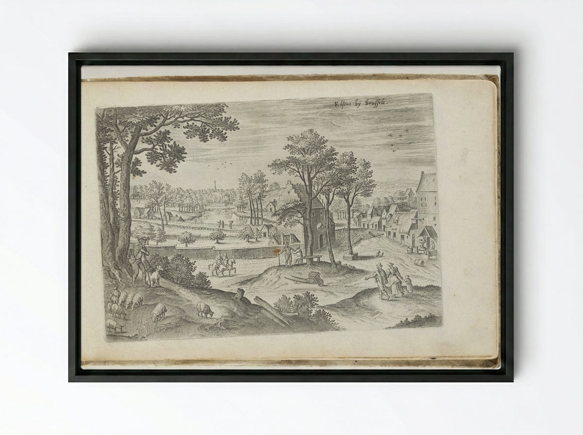 Elsens bij Brussels - Hans Collaert the Elder - Framed Canvas Black