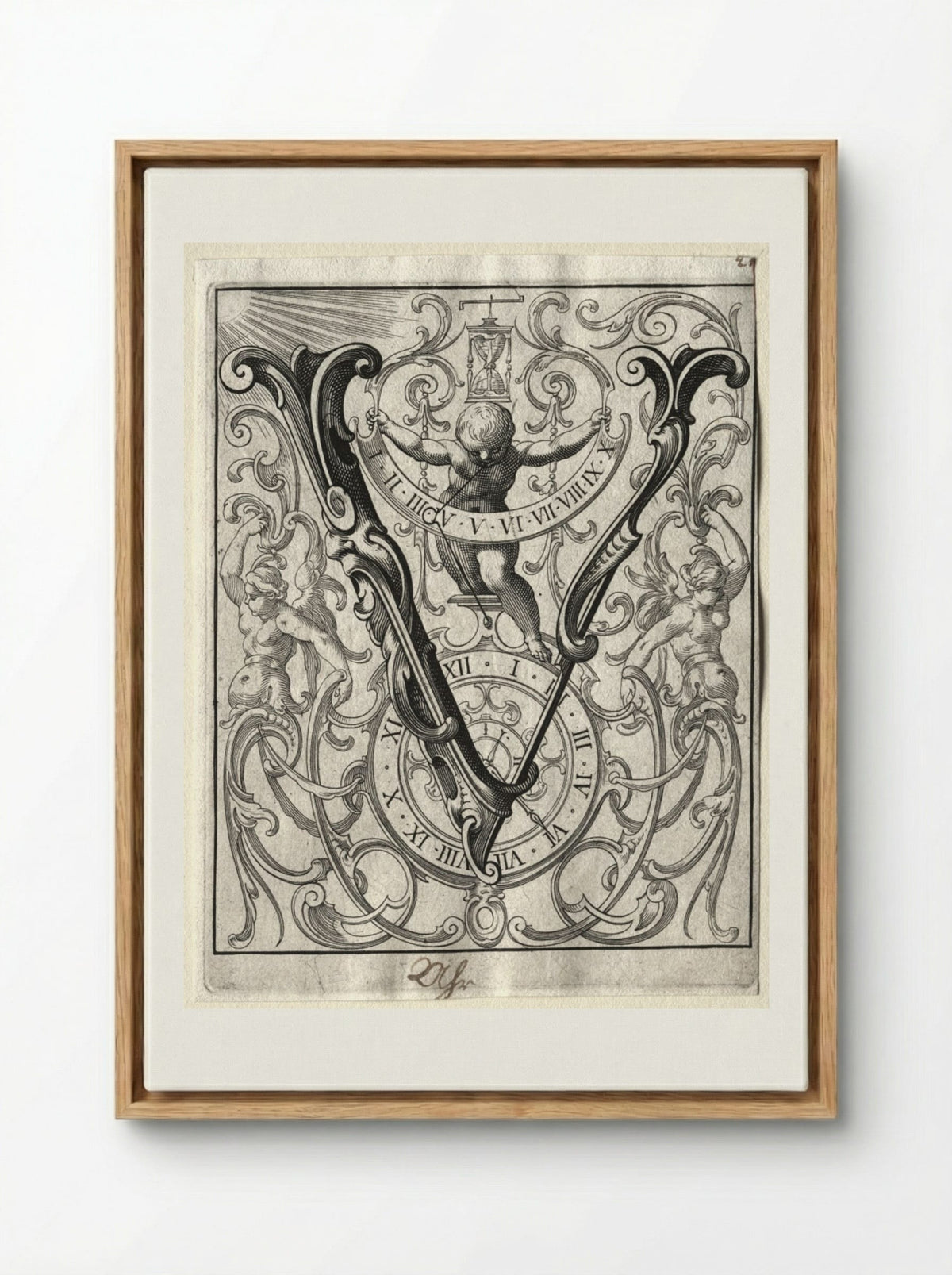 New ABC Booklet: V - Lucas Kilian - Framed Canvas Wood