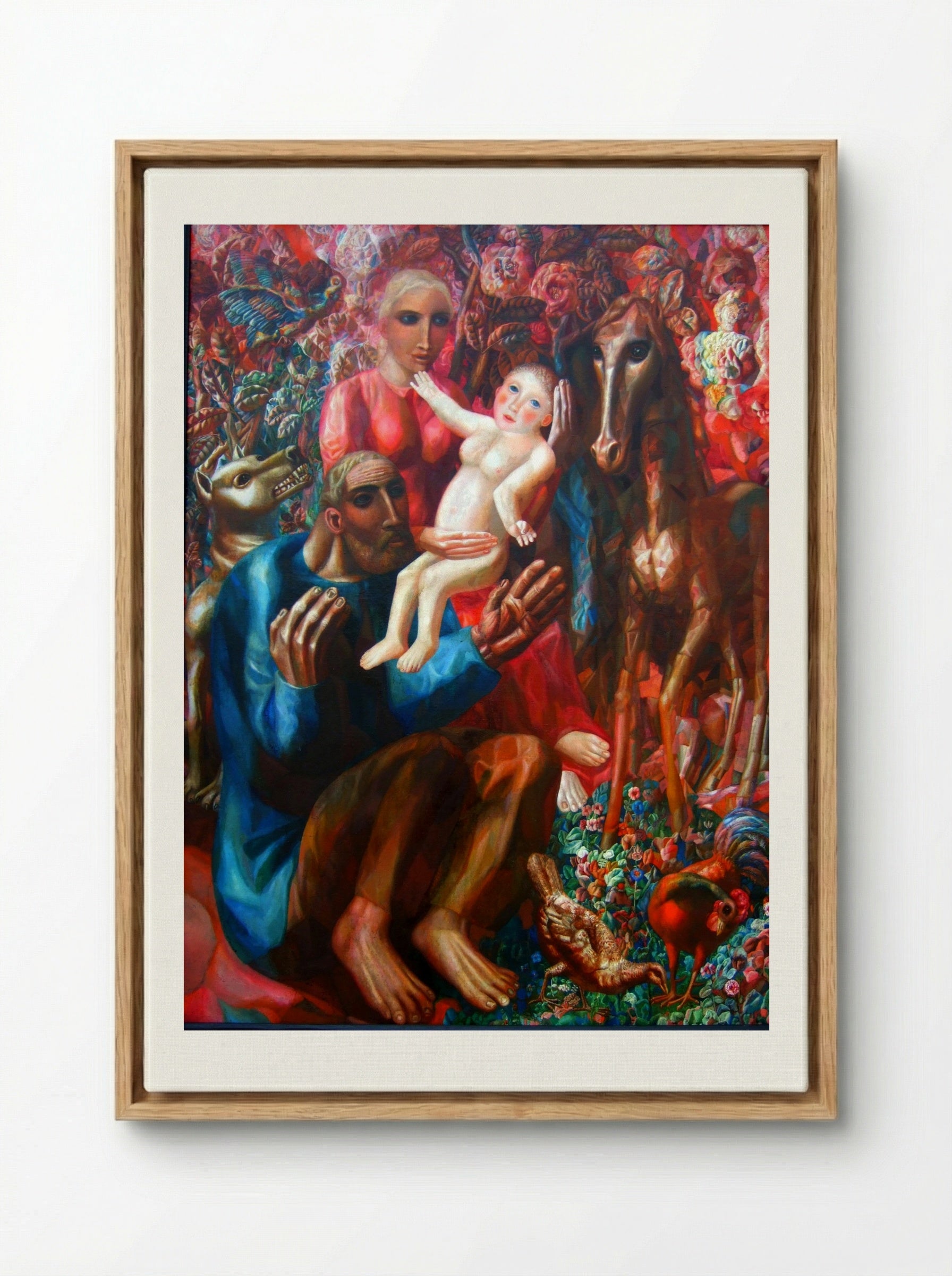 A Peasant Family (The Holy Family) - Pavel Filonov - Framed Canvas Wood