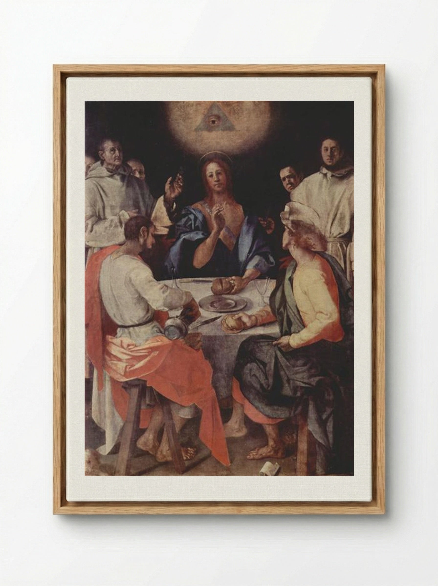 Supper at Emmaus - Jacopo Pontormo - Framed Canvas Wood