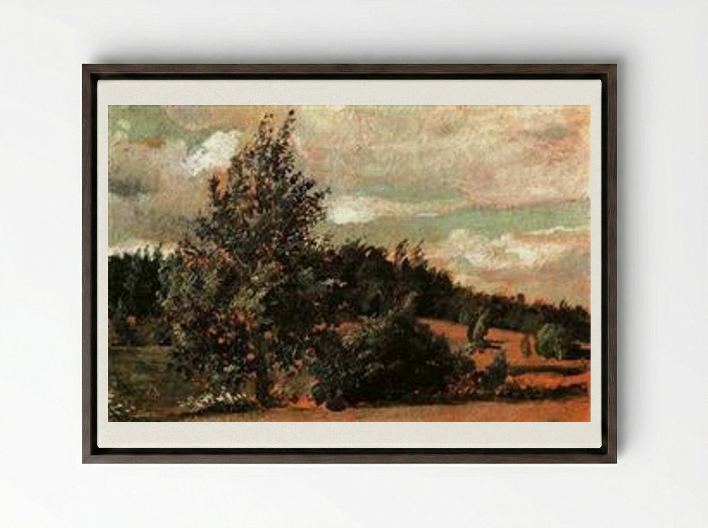 Landscape. Wind - Pavel Filonov - Framed Canvas Dark Wood