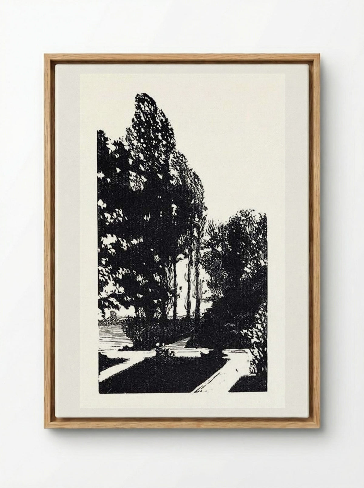 In the Park. Poplar Trees - Anna Ostroumova-Lebedeva - Framed Canvas Wood