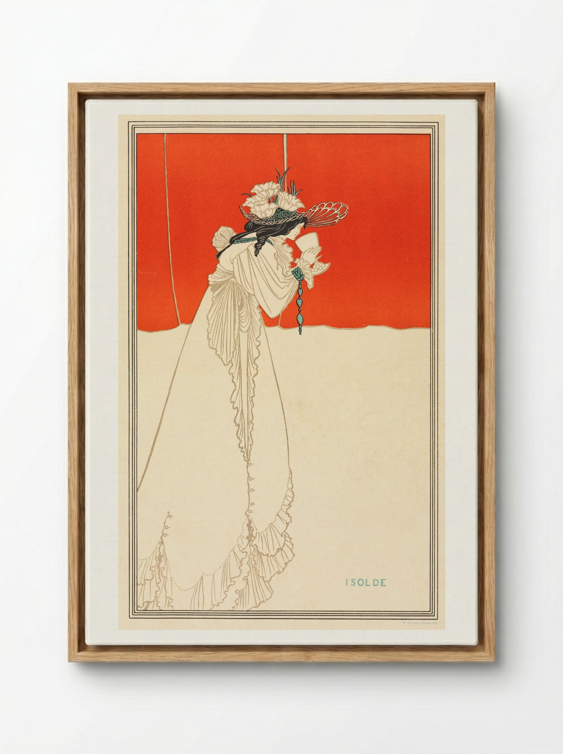 Isolde - Aubrey Beardsley - Framed Canvas Wood