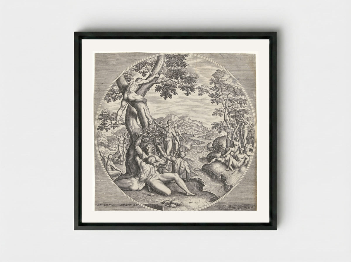 The Golden Age - Philips Galle - Framed Canvas Black