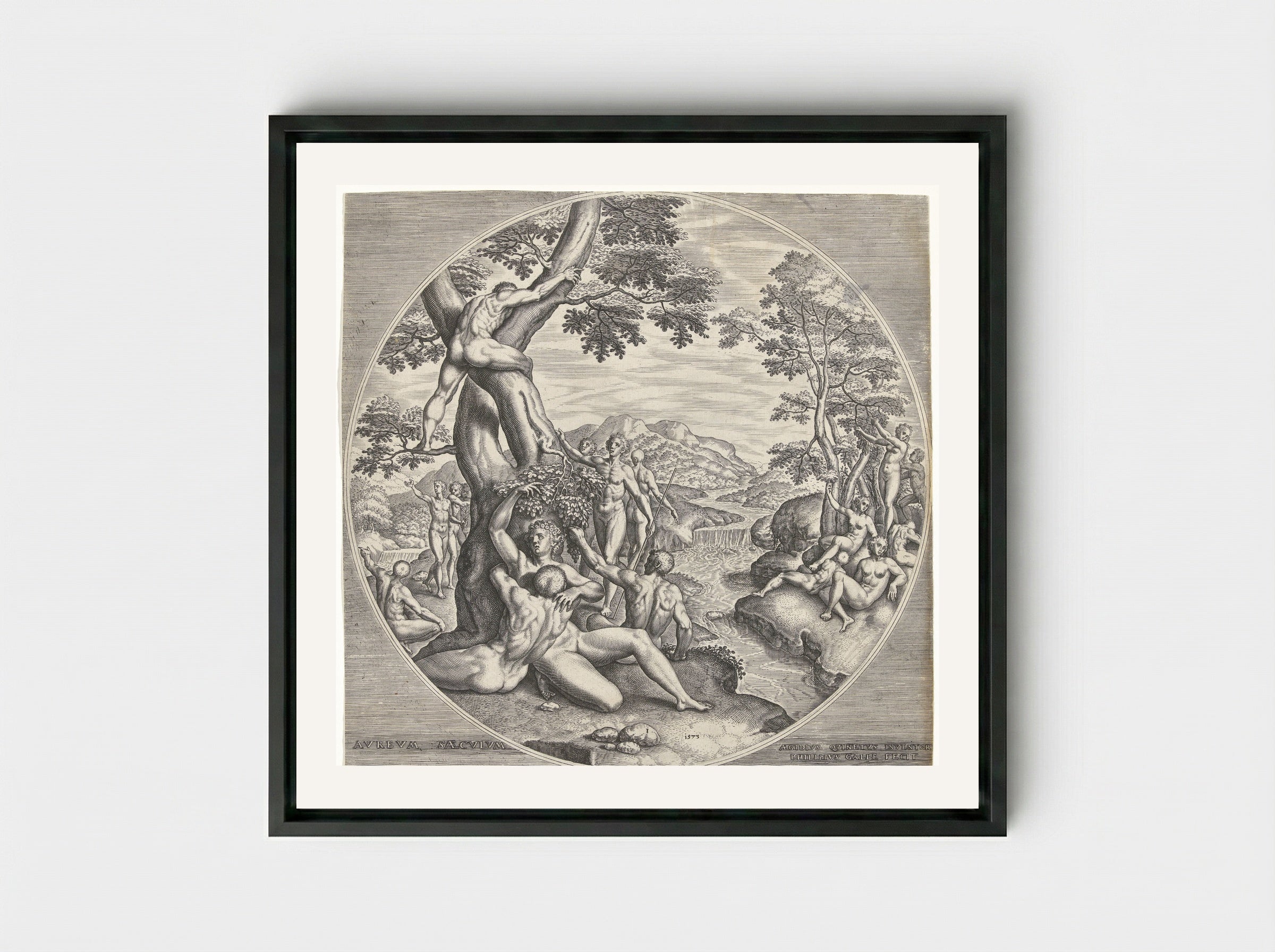 The Golden Age - Philips Galle - Framed Canvas Black