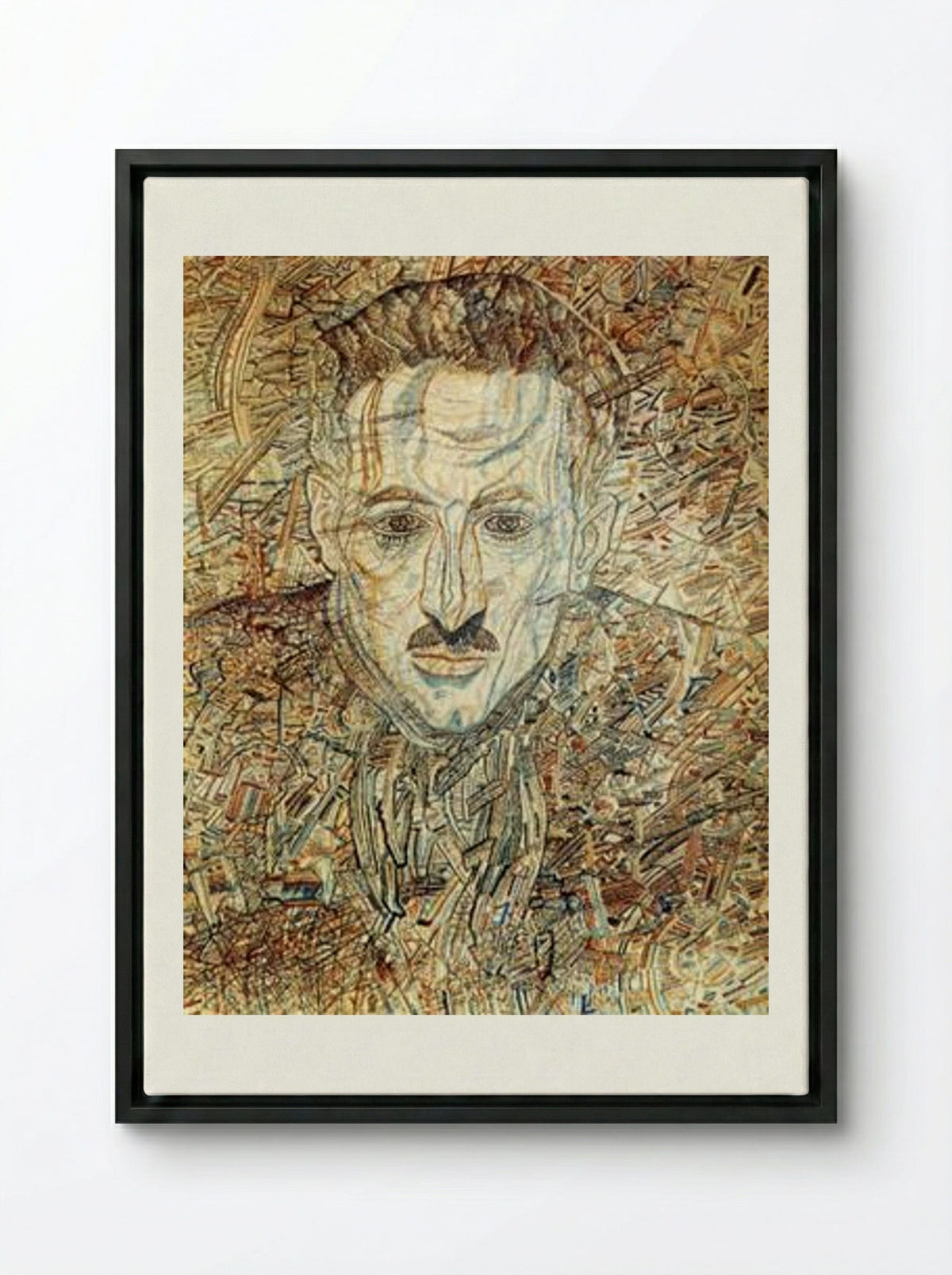Portrait of Nikolay Glebov-Putilovsky - Pavel Filonov - Framed Canvas Black