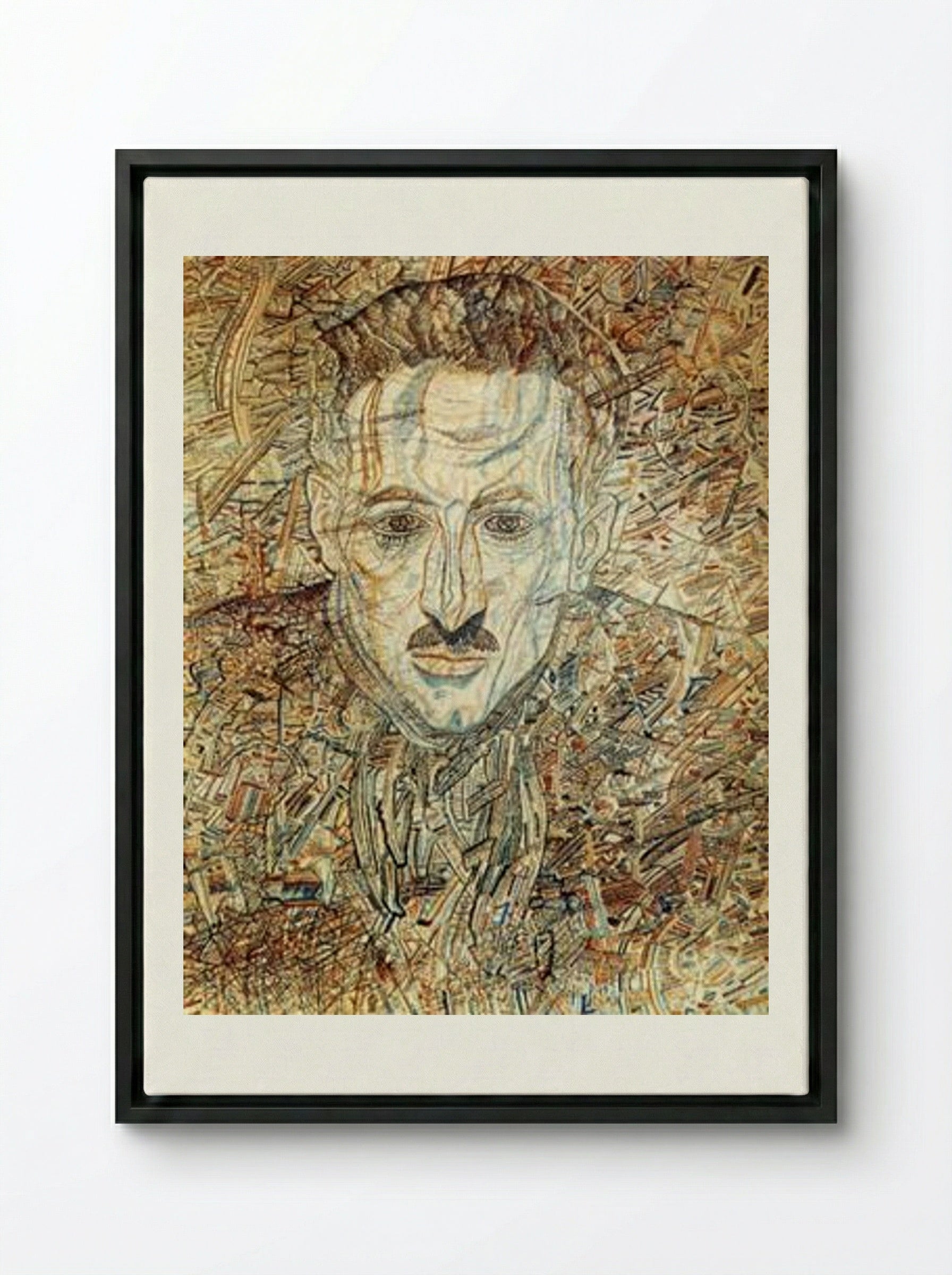 Portrait of Nikolay Glebov-Putilovsky - Pavel Filonov - Framed Canvas Black