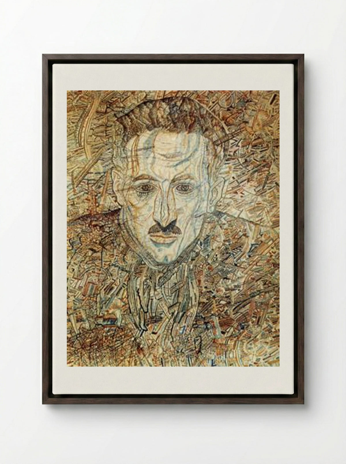 Portrait of Nikolay Glebov-Putilovsky - Pavel Filonov - Framed Canvas Dark Wood