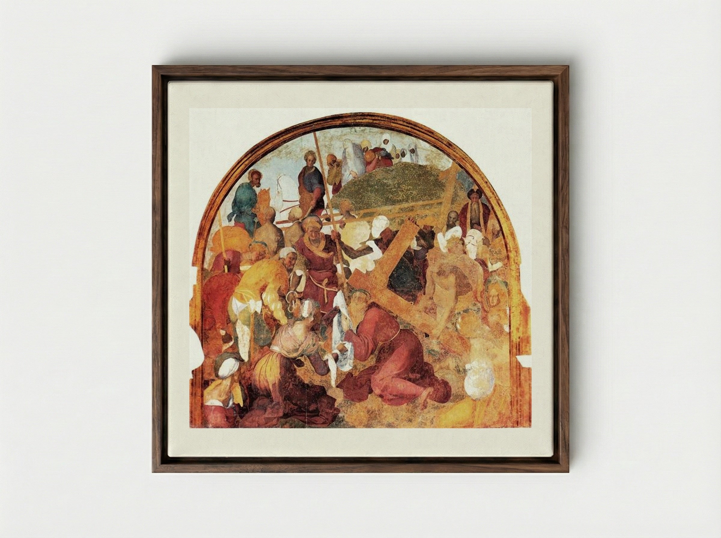 The Ascent to Calvary - Jacopo Pontormo - Framed Canvas Dark Wood