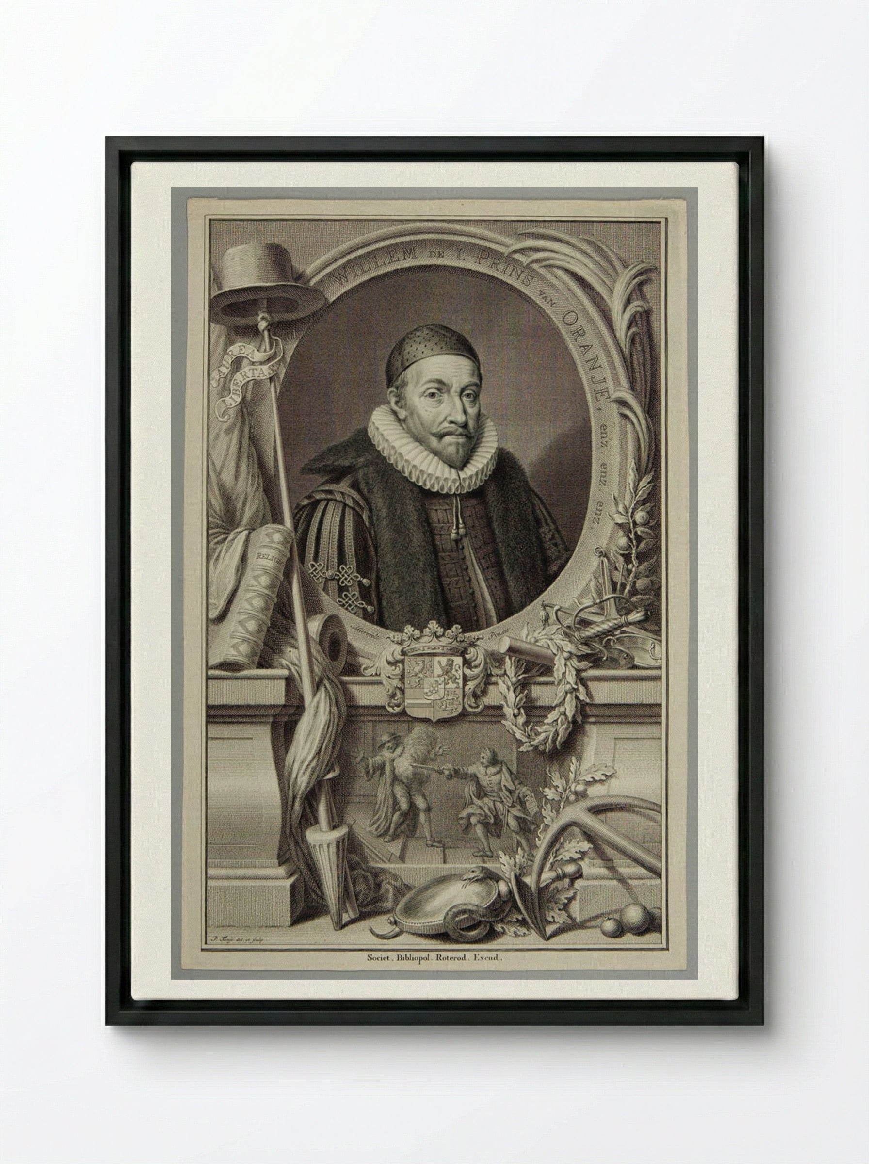 William I of Nassau, Prince of Orange - Pieter Tanjé - Framed Canvas Black