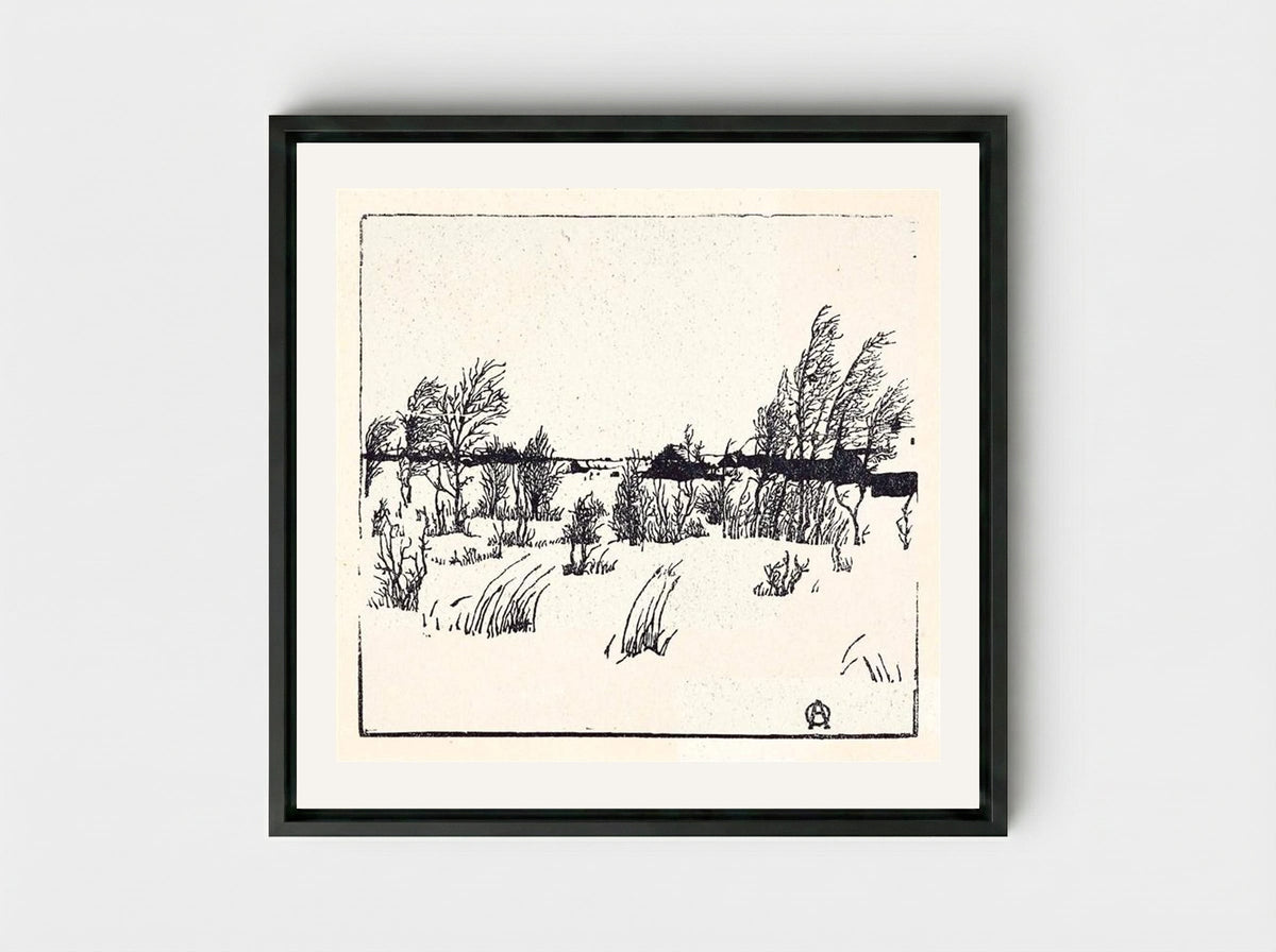 Winter - Anna Ostroumova-Lebedeva - Framed Canvas Black