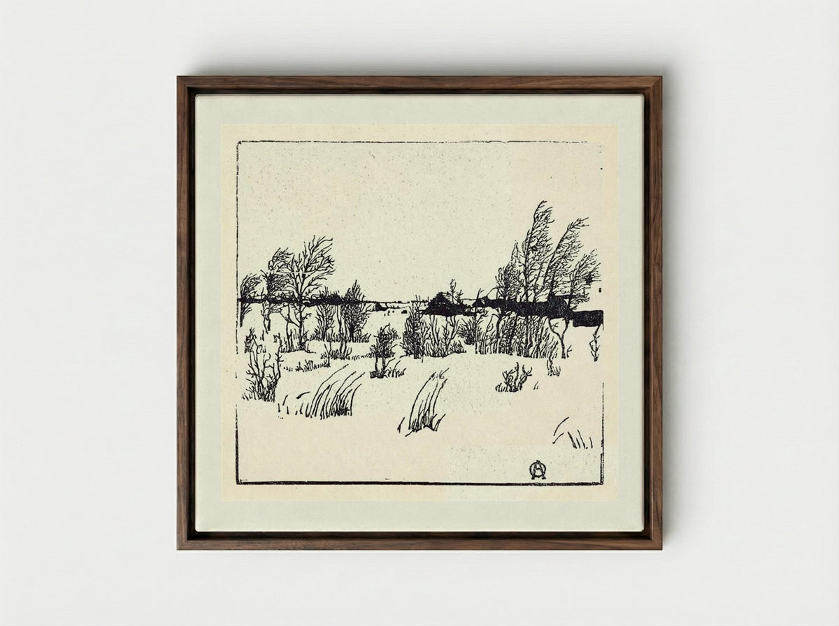 Winter - Anna Ostroumova-Lebedeva - Framed Canvas Dark Wood