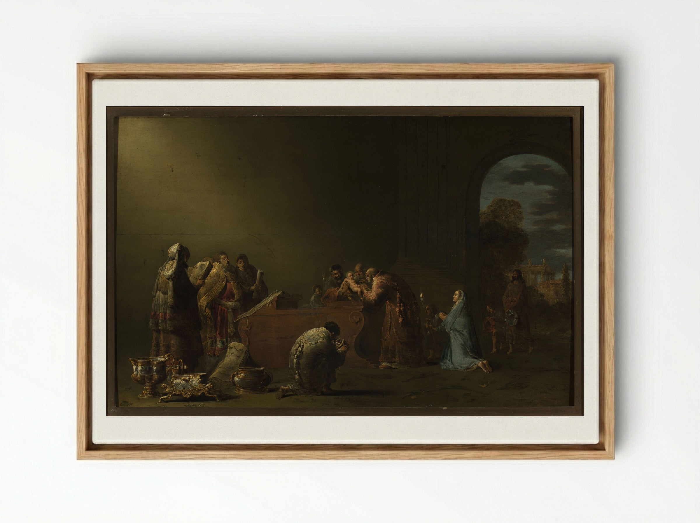 The Circumcision - Leonaert Bramer - Framed Canvas Wood