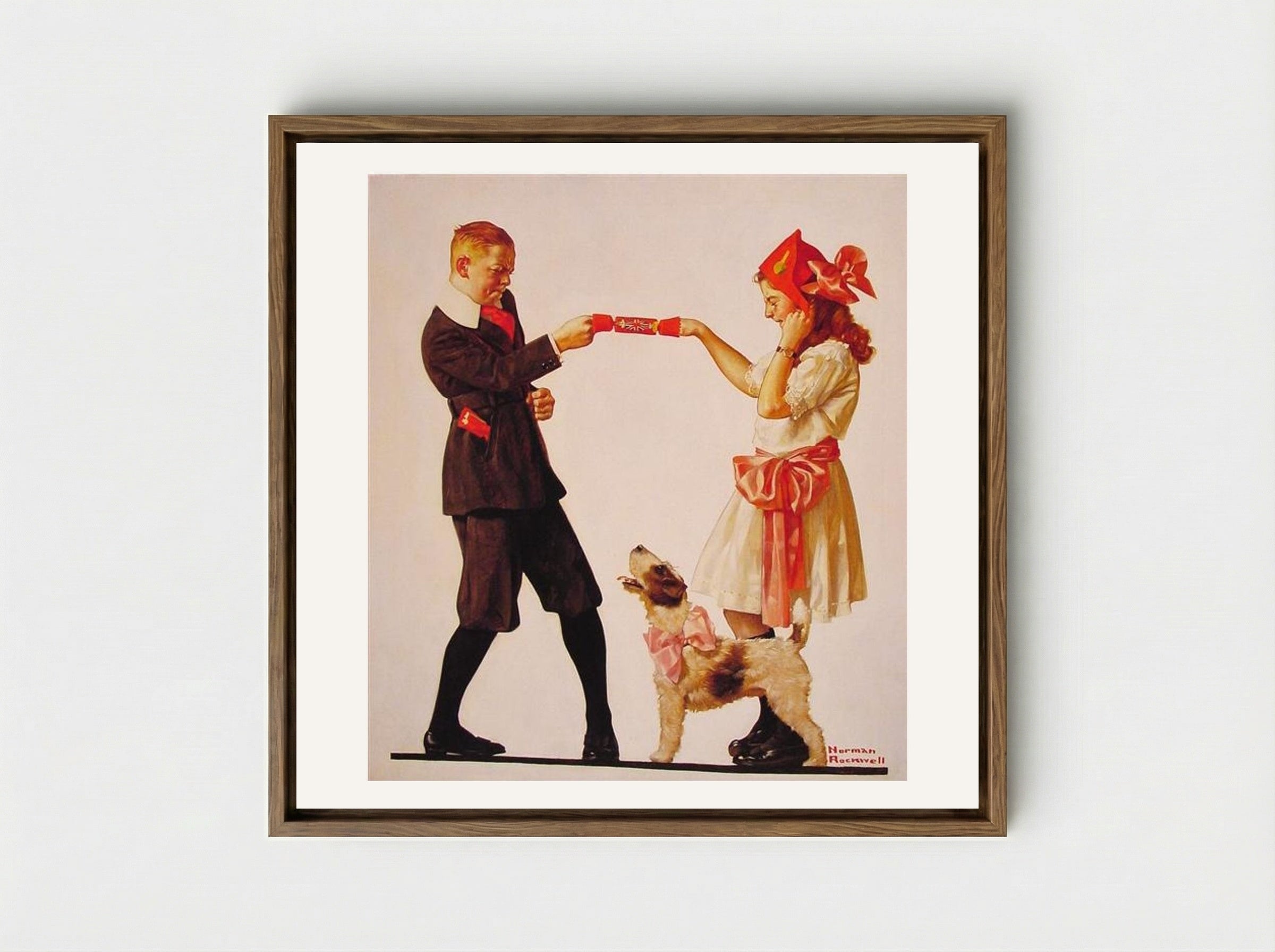 The Party Favour - Norman Rockwell - Framed Canvas Wood
