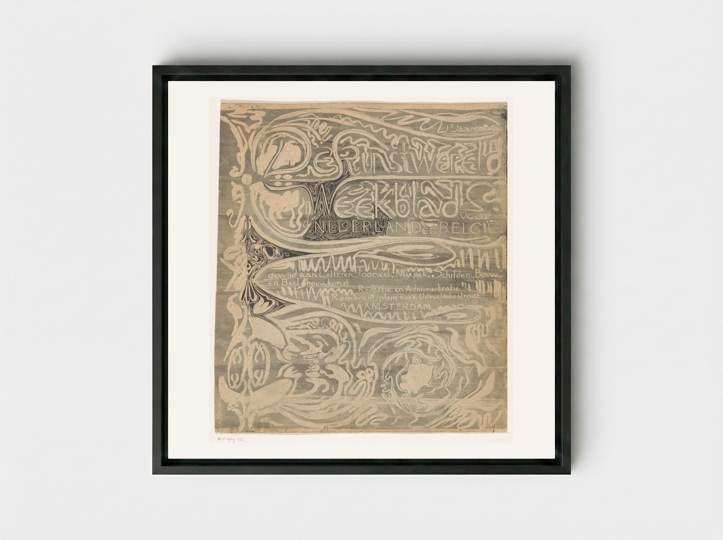 Omslagontwerp voor: De kunstwereld - Carel Adolph Lion Cachet - Framed Canvas Black