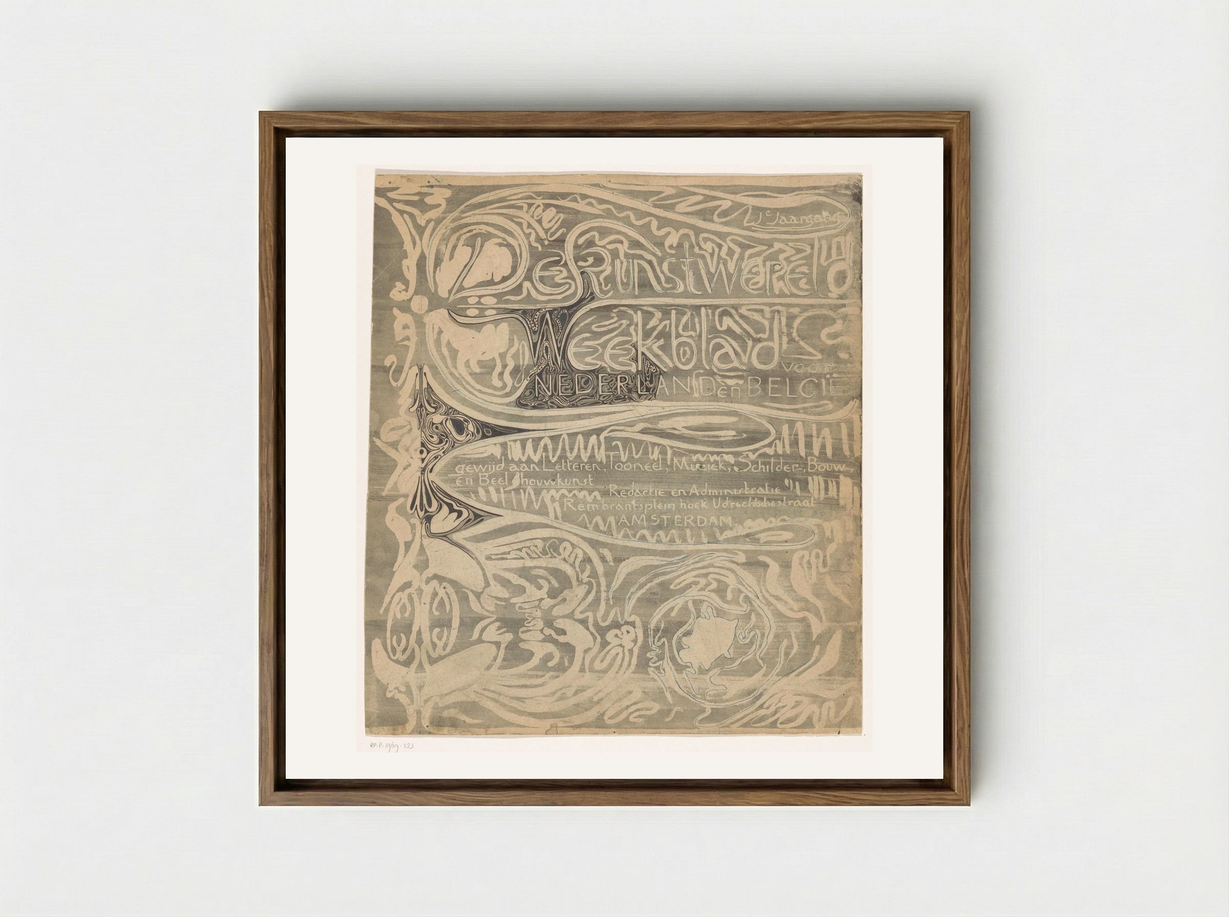 Omslagontwerp voor: De kunstwereld - Carel Adolph Lion Cachet - Framed Canvas Wood