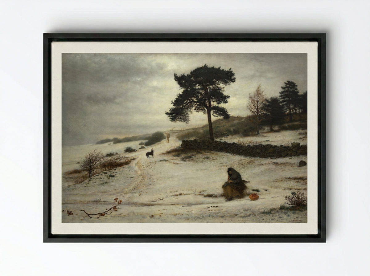 Blow, Blow, Thou Winter Wind - John Everett Millais - Framed Canvas Black