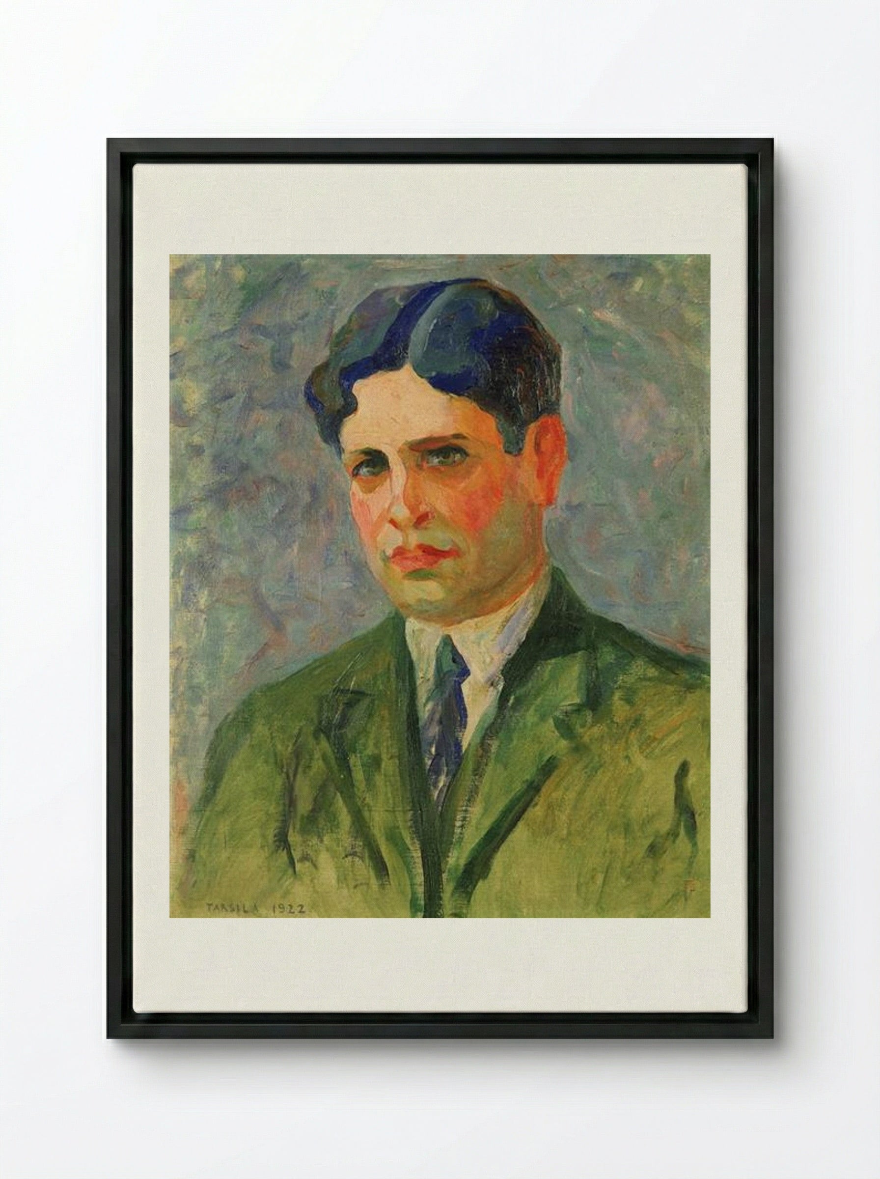 Portrait of Oswald de Andrade - Tarsila do Amaral - Framed Canvas Black