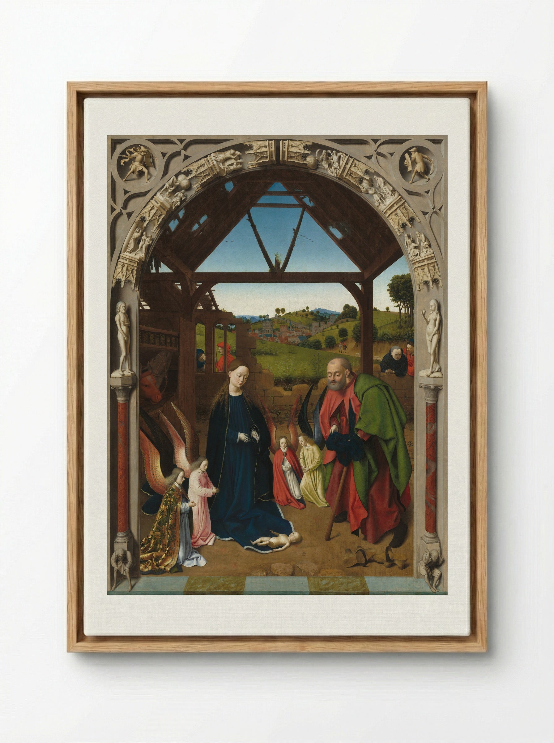 Nativity - Petrus Christus - Framed Canvas Wood