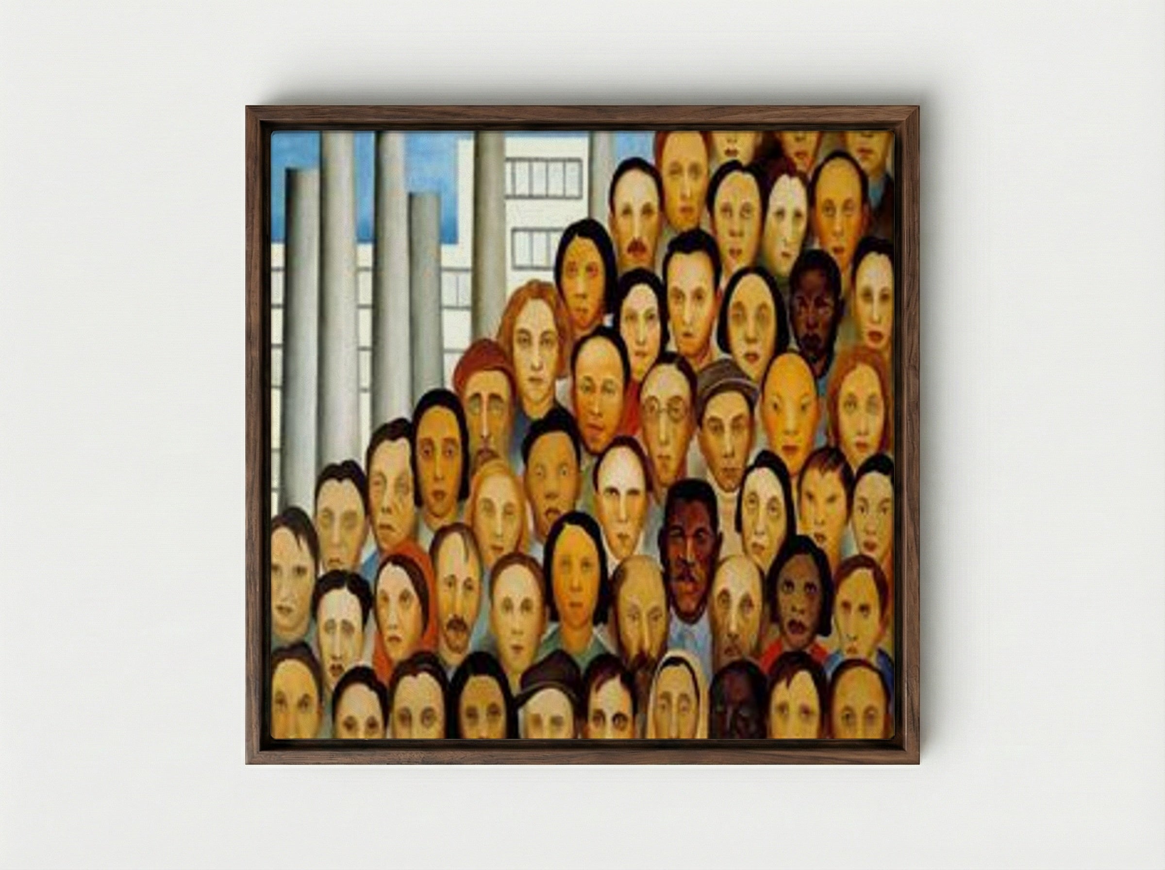 Operários - Tarsila do Amaral - Framed Canvas Dark Wood