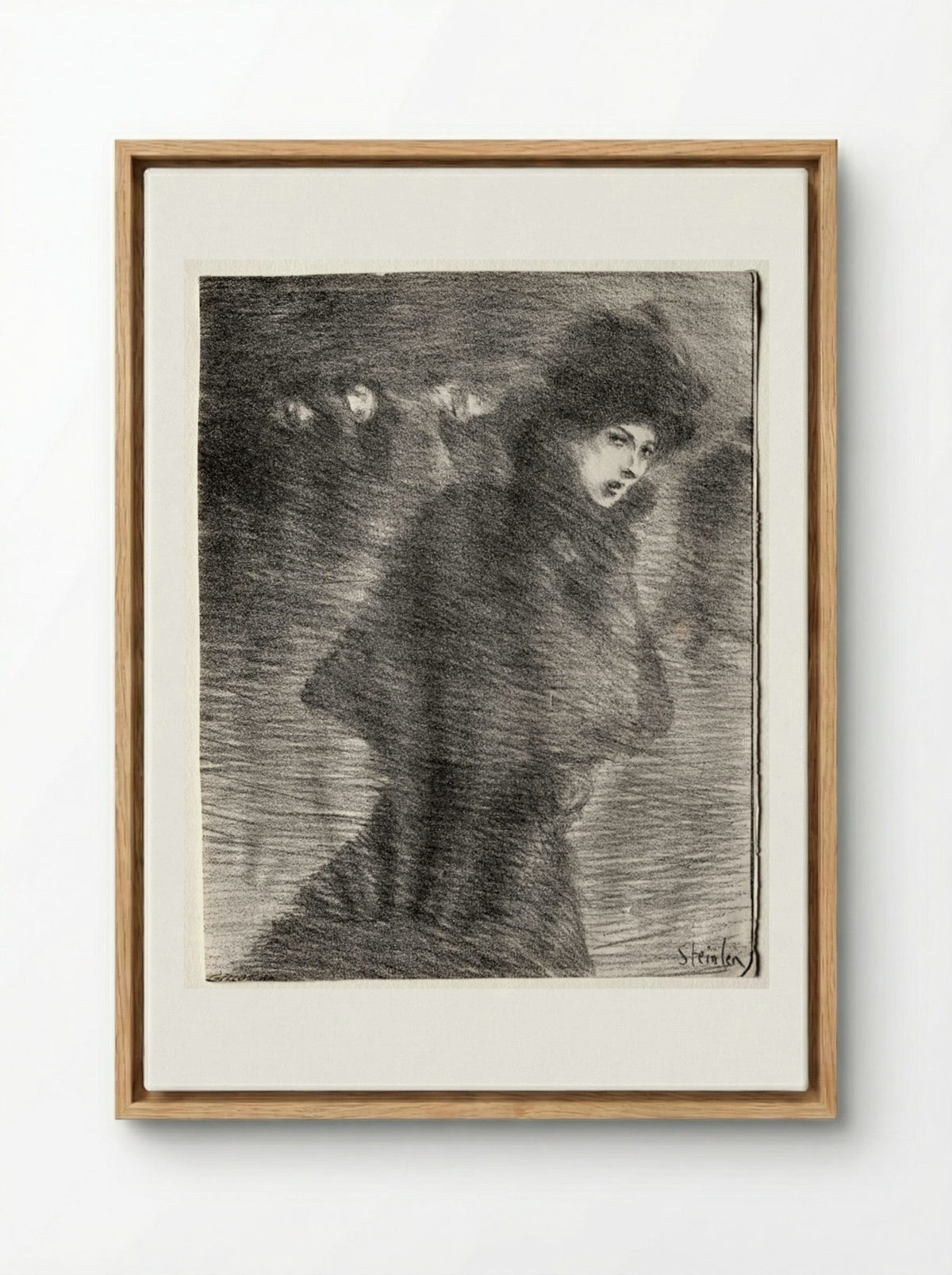 A Woman Passing By - Théophile Alexandre Steinlen - Framed Canvas Wood
