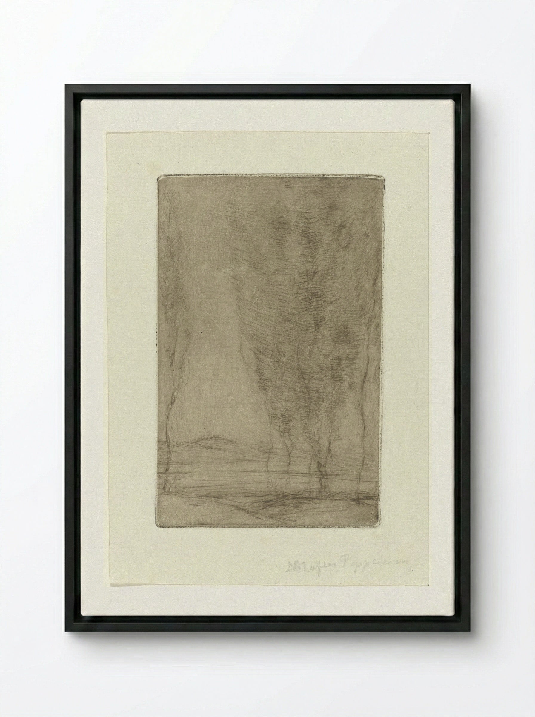 Landscape with a Low Horizon - Matthijs Maris - Framed Canvas Black
