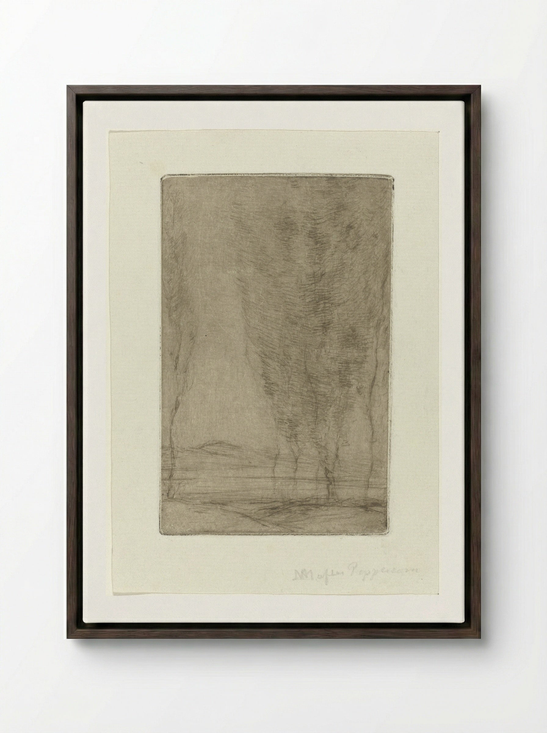 Landscape with a Low Horizon - Matthijs Maris - Framed Canvas Dark Wood